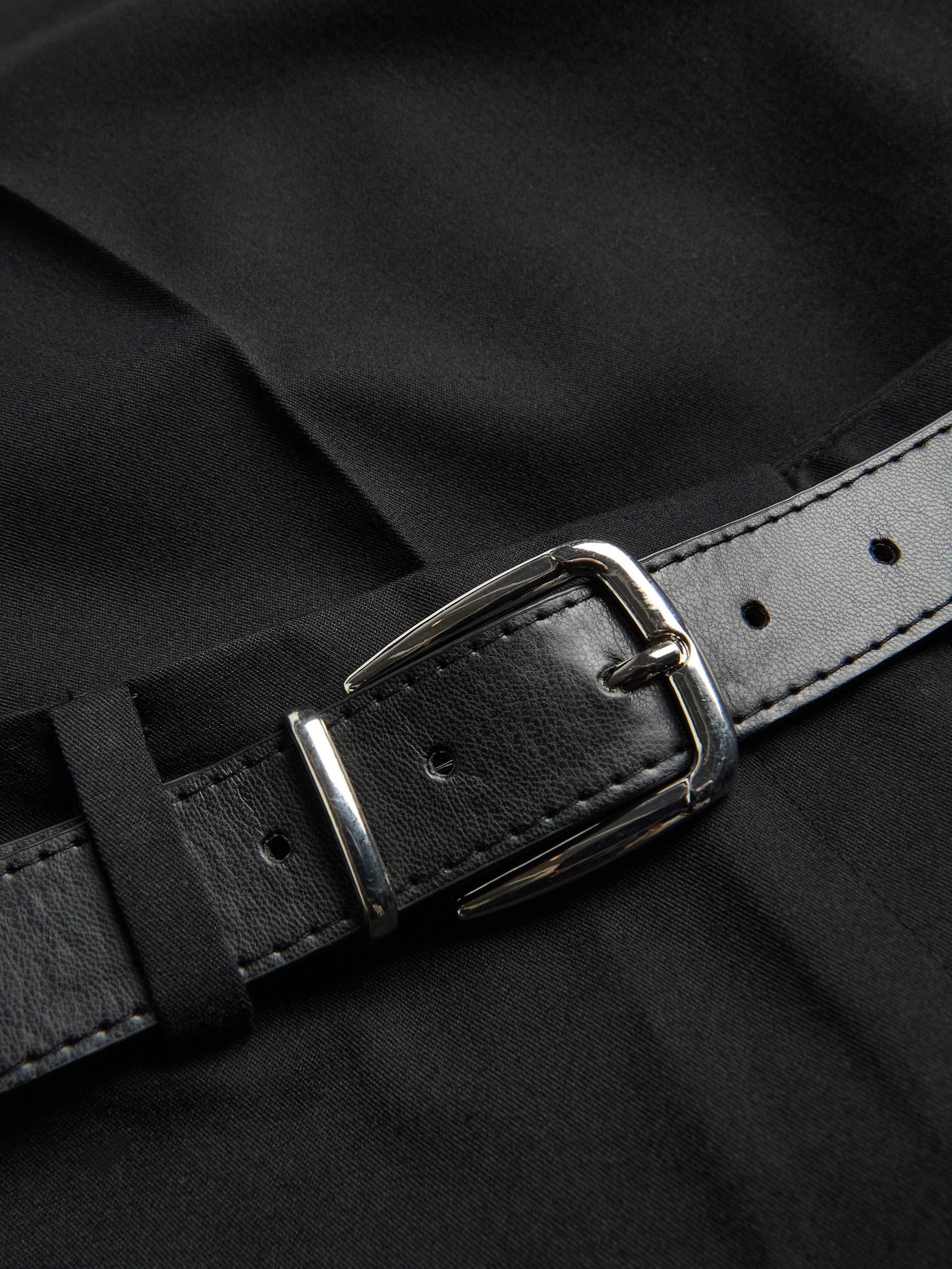 Black Shorts With Belt, Black, large image number 4