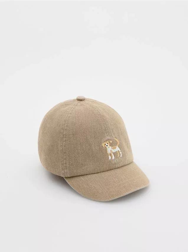 Cream Cotton-Rich Beanie With Embroidery Detail, , large image number 0