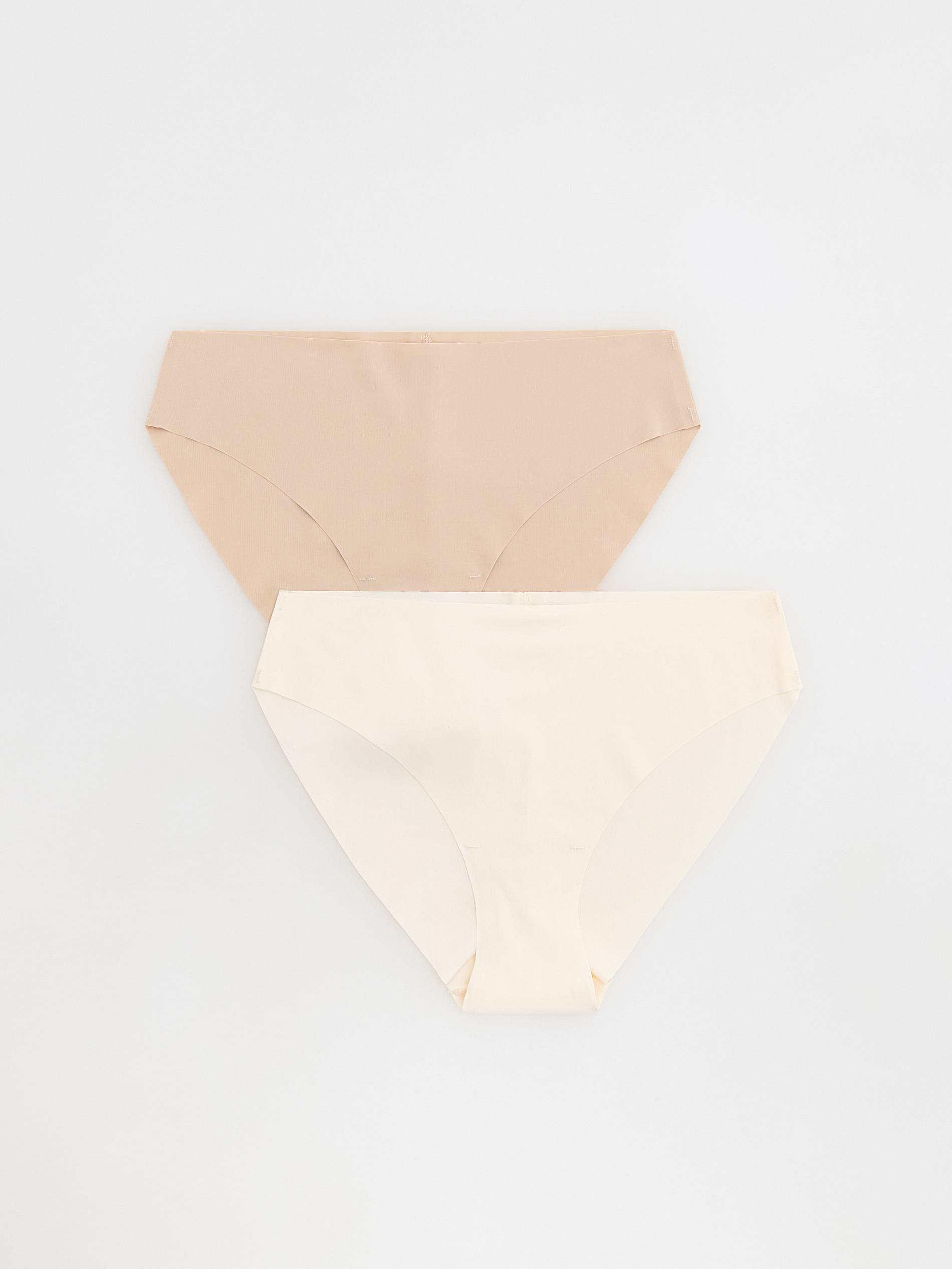 Cream Set Of 2 Bikini Briefs, Ivory, large image number 1