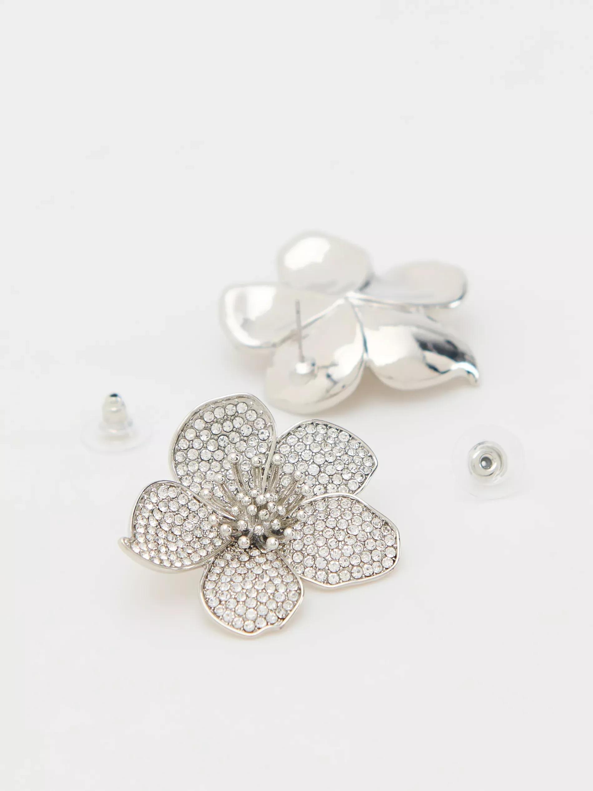 Silver Cubic Zirconias Earrings, Silver, large image number 1