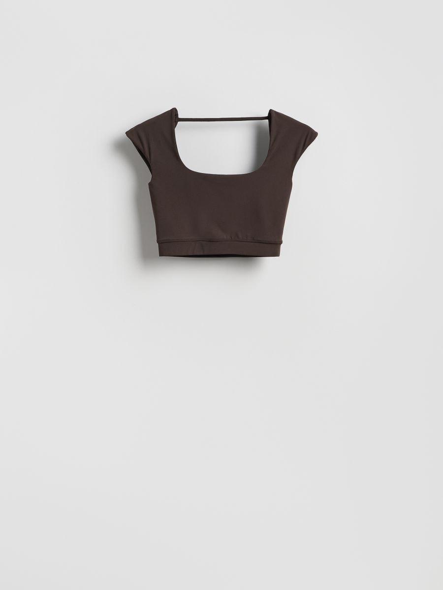 توب قصير بني, Brown, medium