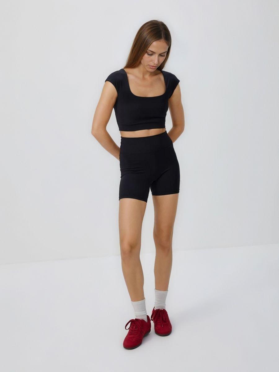 Black Short top, Black, medium
