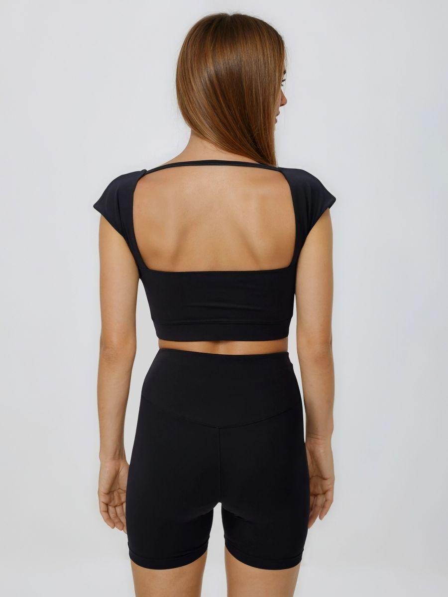 Black Short top, Black, medium