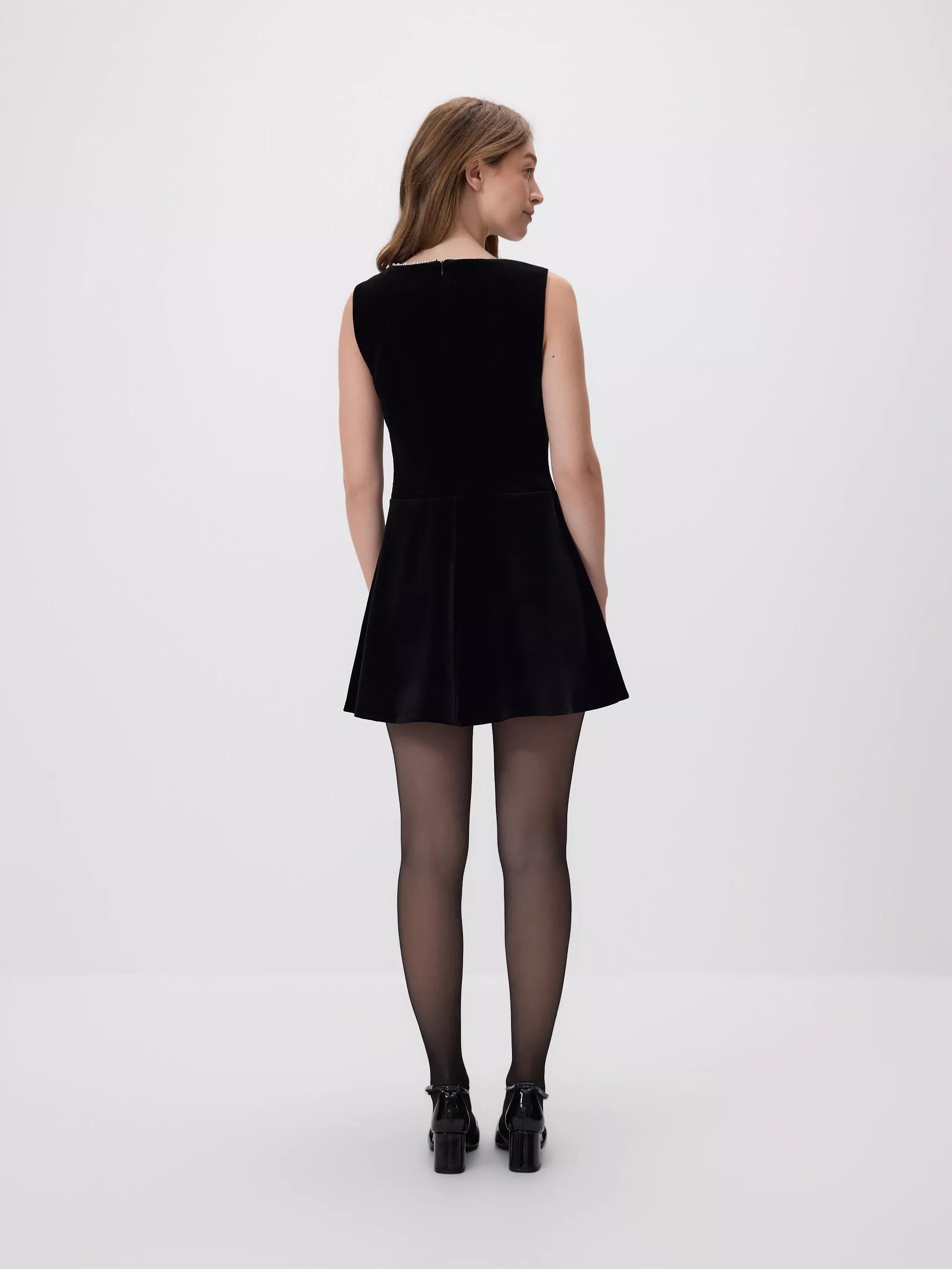 Black Mini Dress With Detailing, Black, medium