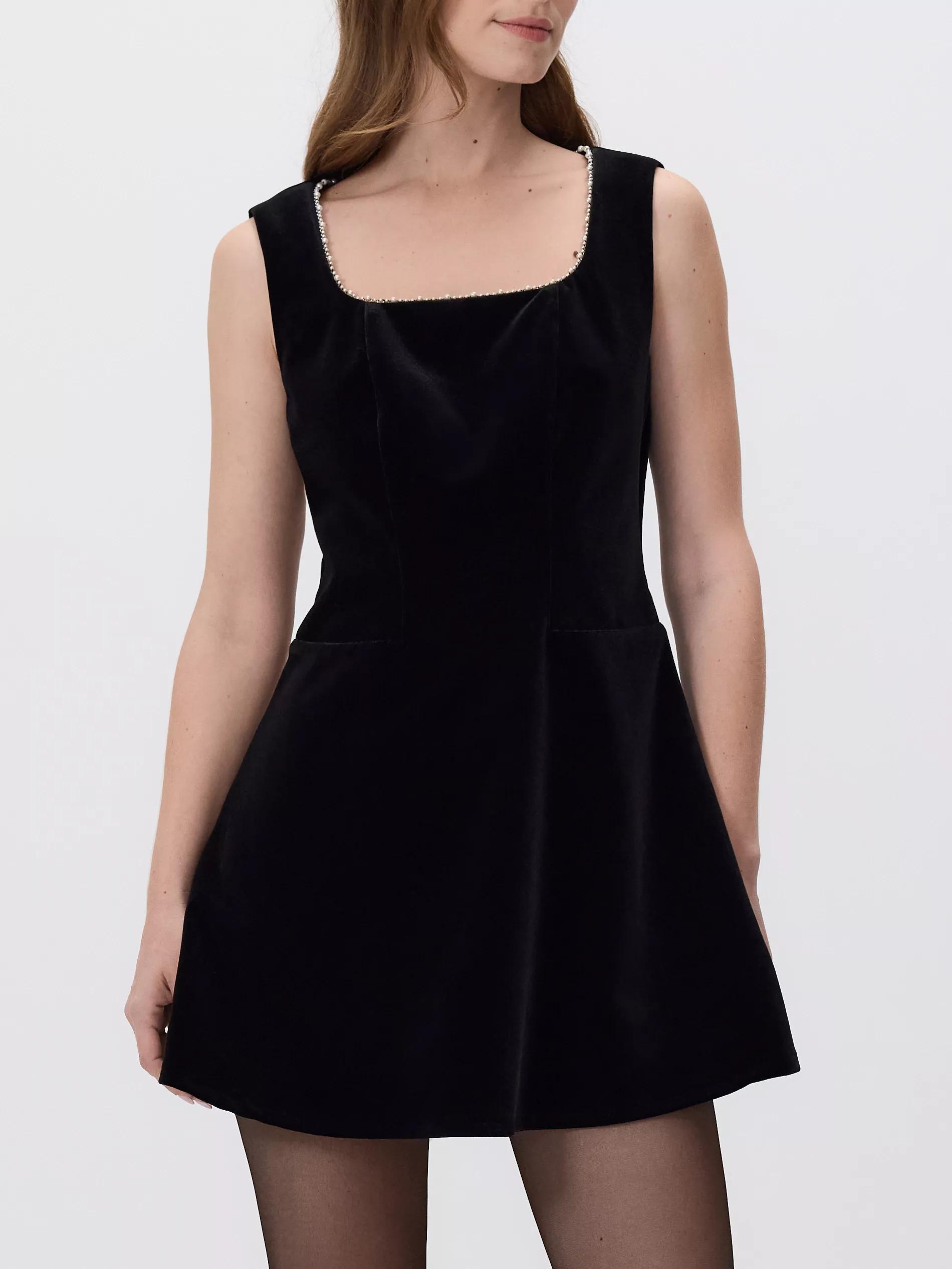 Black Mini Dress With Detailing, Black, large image number 3