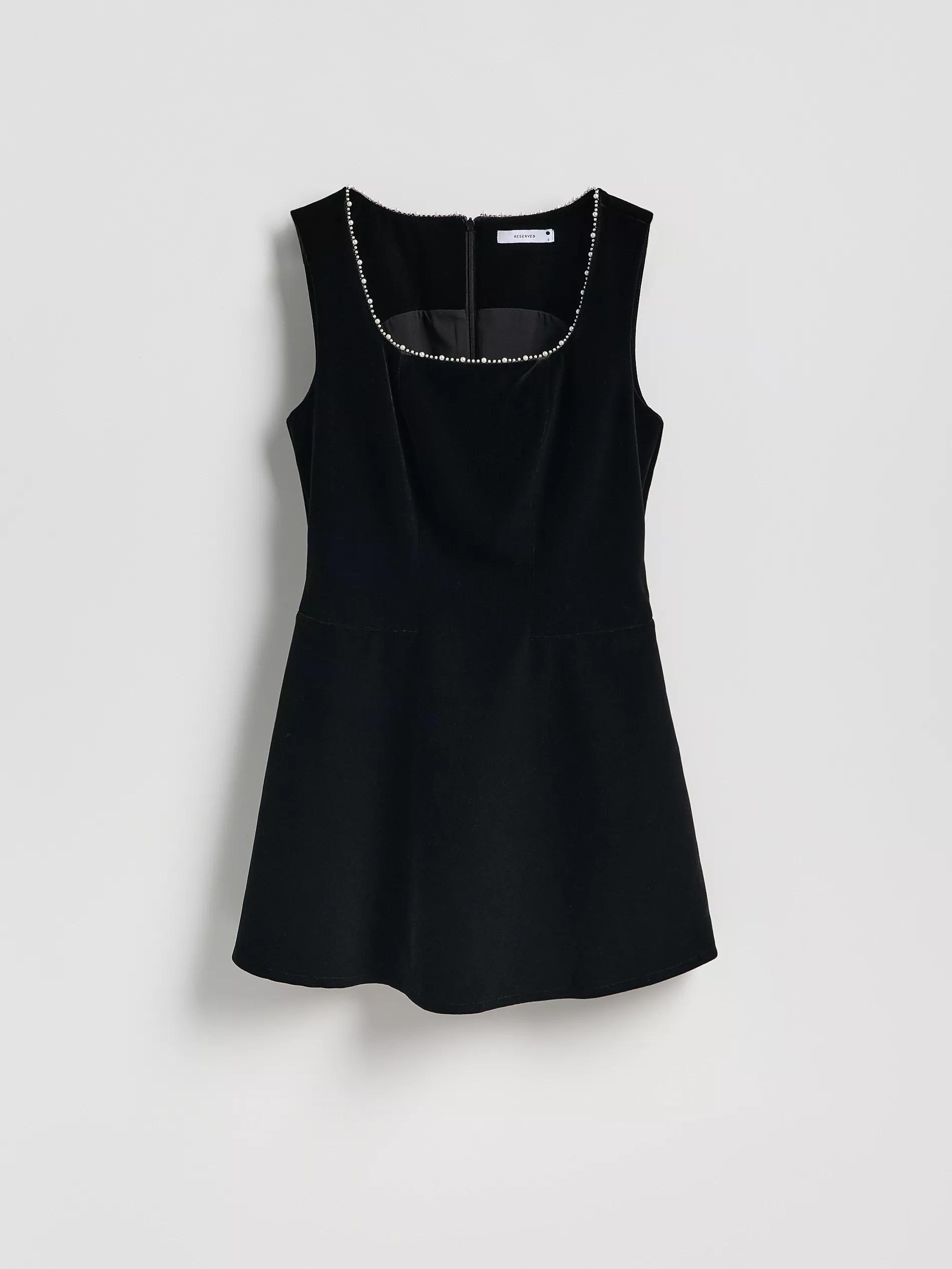 Black Mini Dress With Detailing, Black, large image number 4