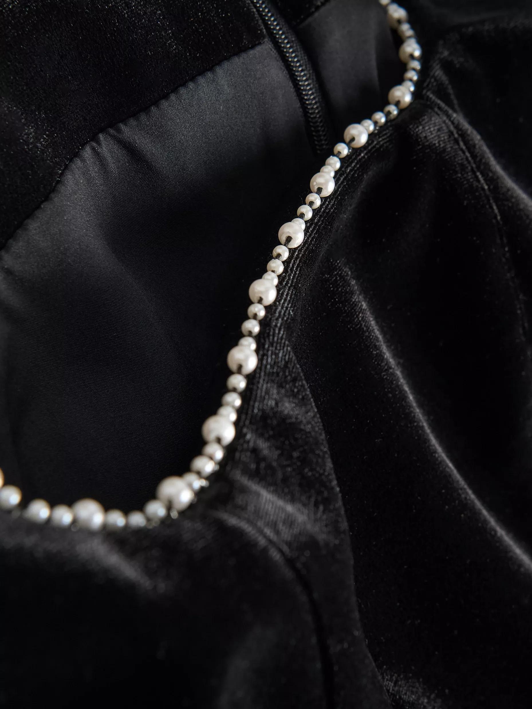 Black Mini Dress With Detailing, Black, large image number 5