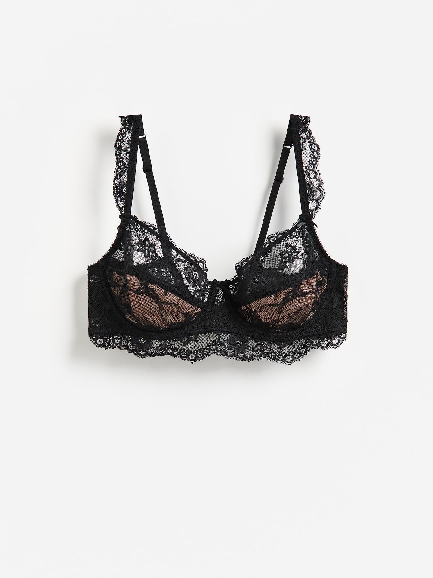 Black Underwired Soft Cup Bra, Black, large image number 4