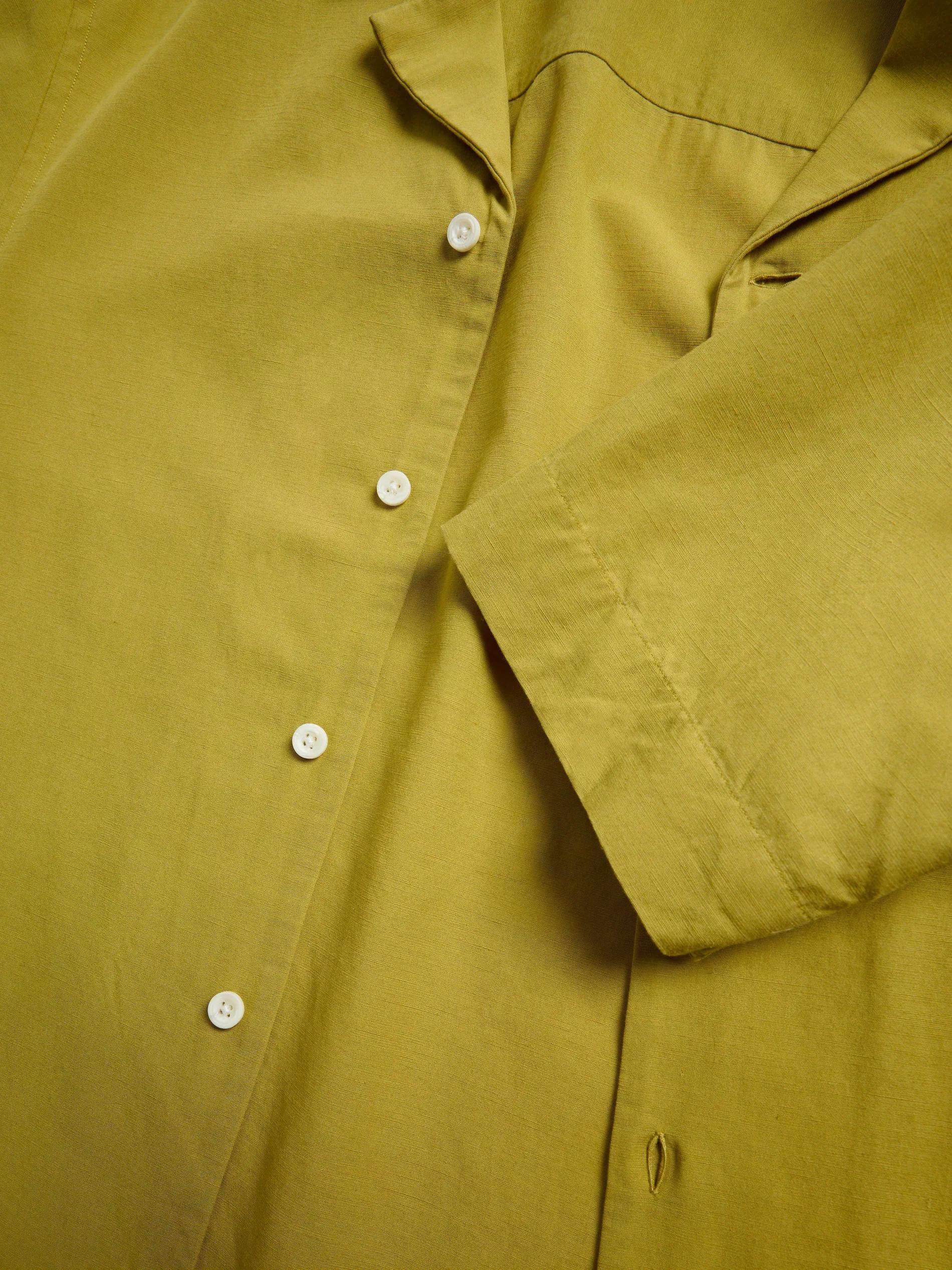 Green Regular Shirt With Linen Addition, , large image number 1