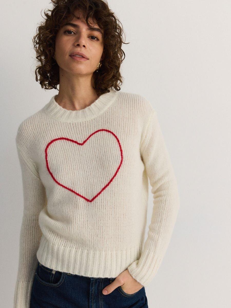 Cream Mohair Blend Sweater, , large image number 0