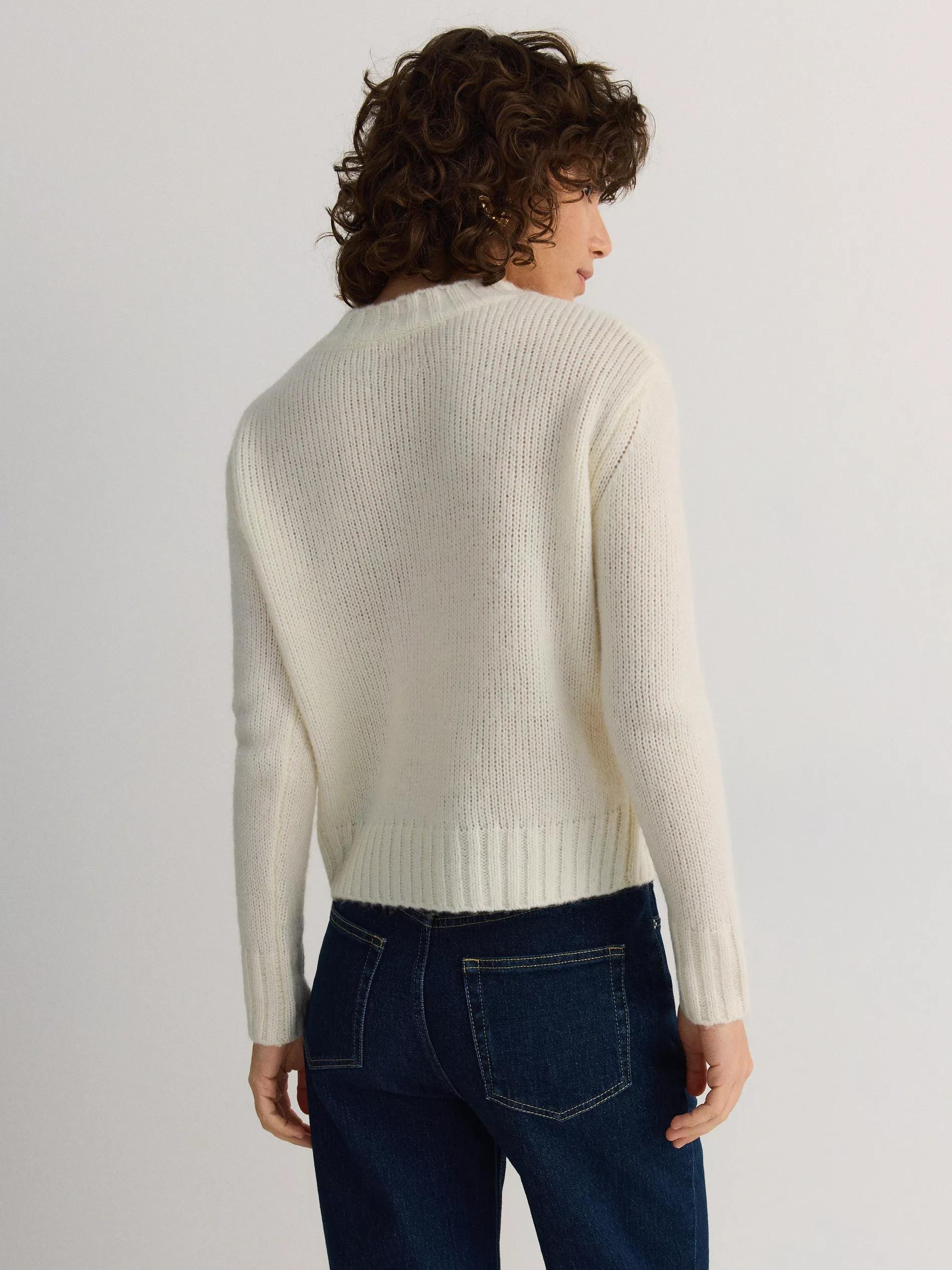 Cream Mohair Blend Sweater, , large image number 5