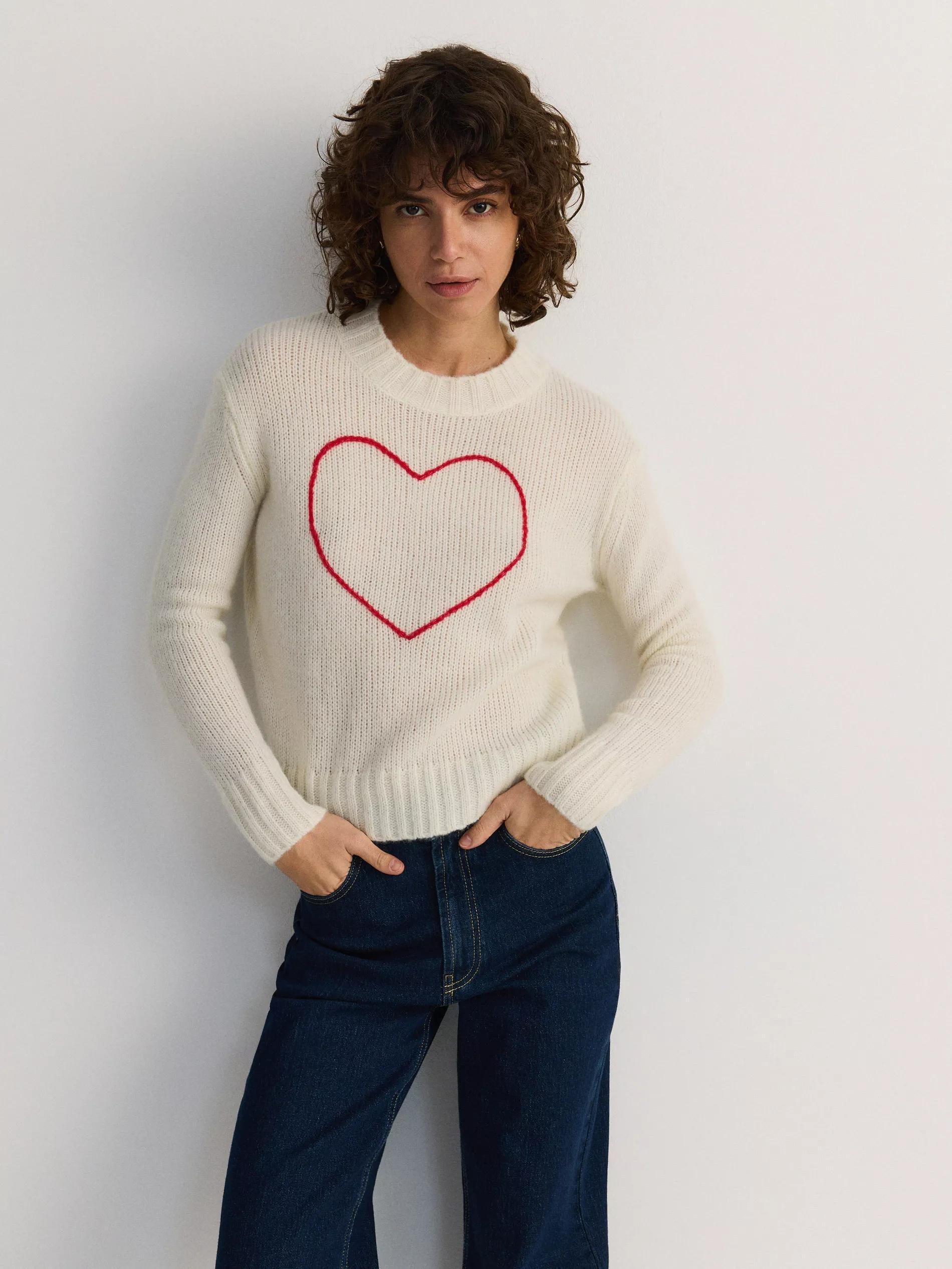 Cream Mohair Blend Sweater, , large image number 6