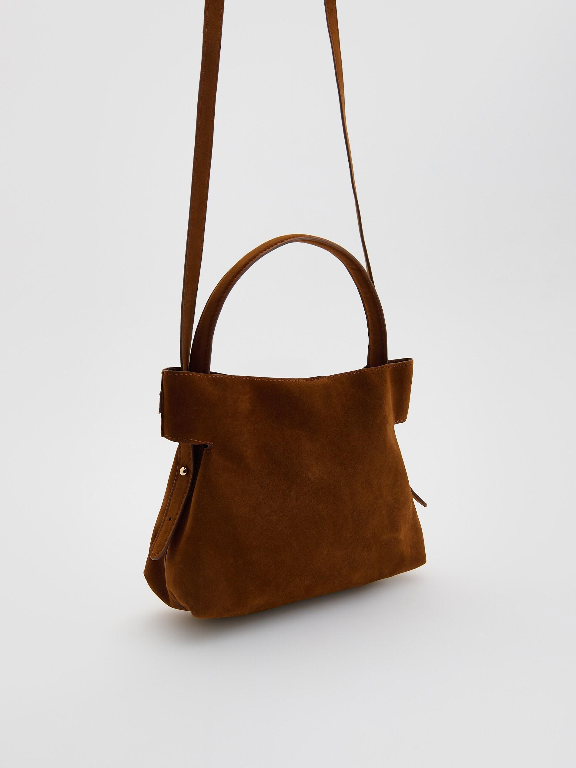 Brown Faux Suede Bag, Brown, large image number 2