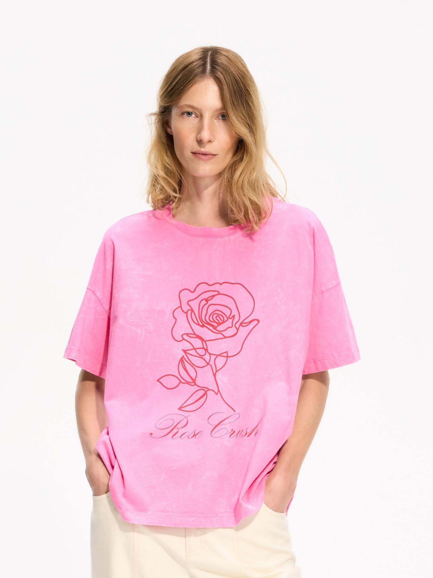 Pink T-Shirt With Print, Pink, large image number 0