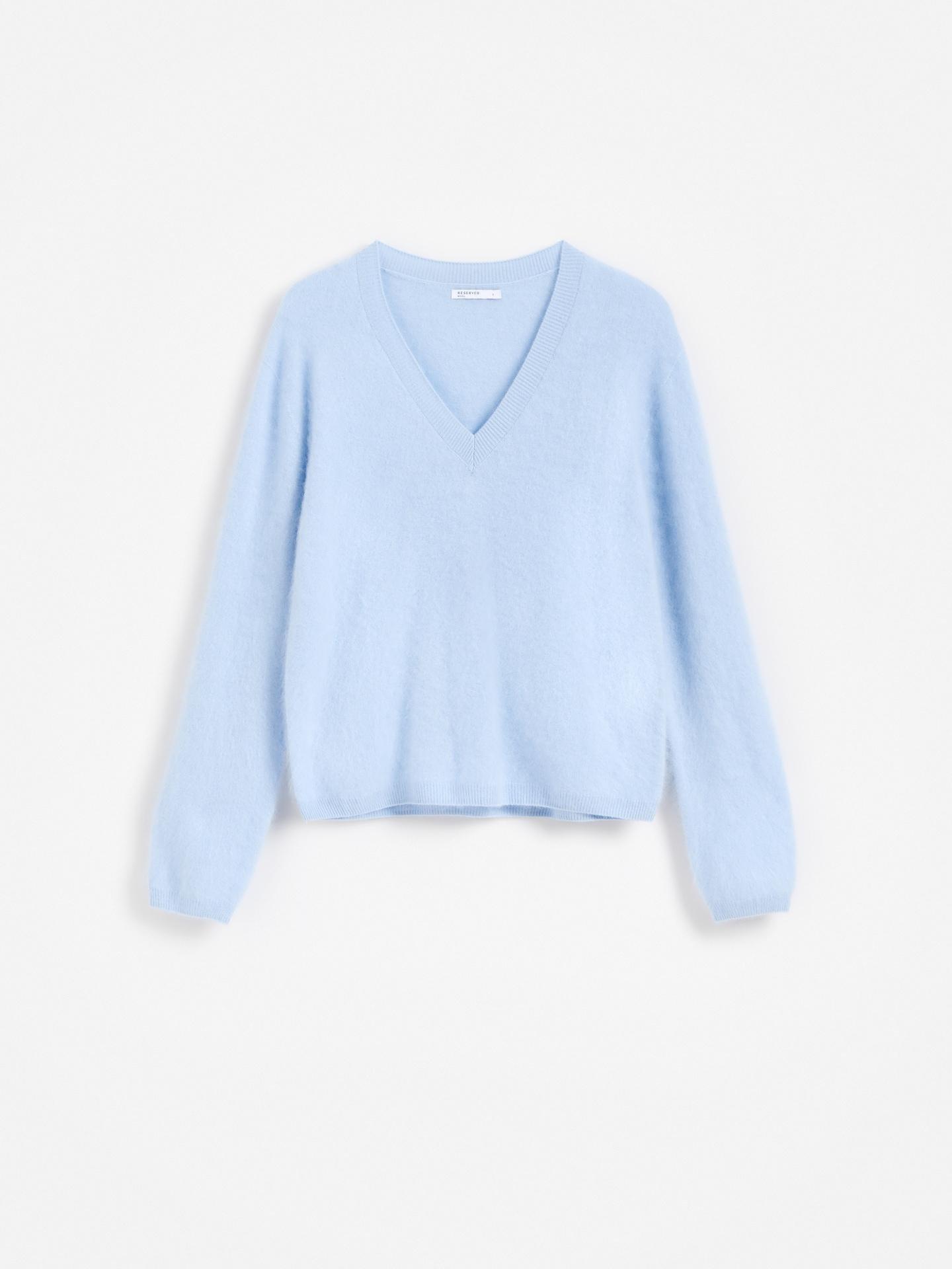 Blue Wool Jumper, Blue, large image number 3