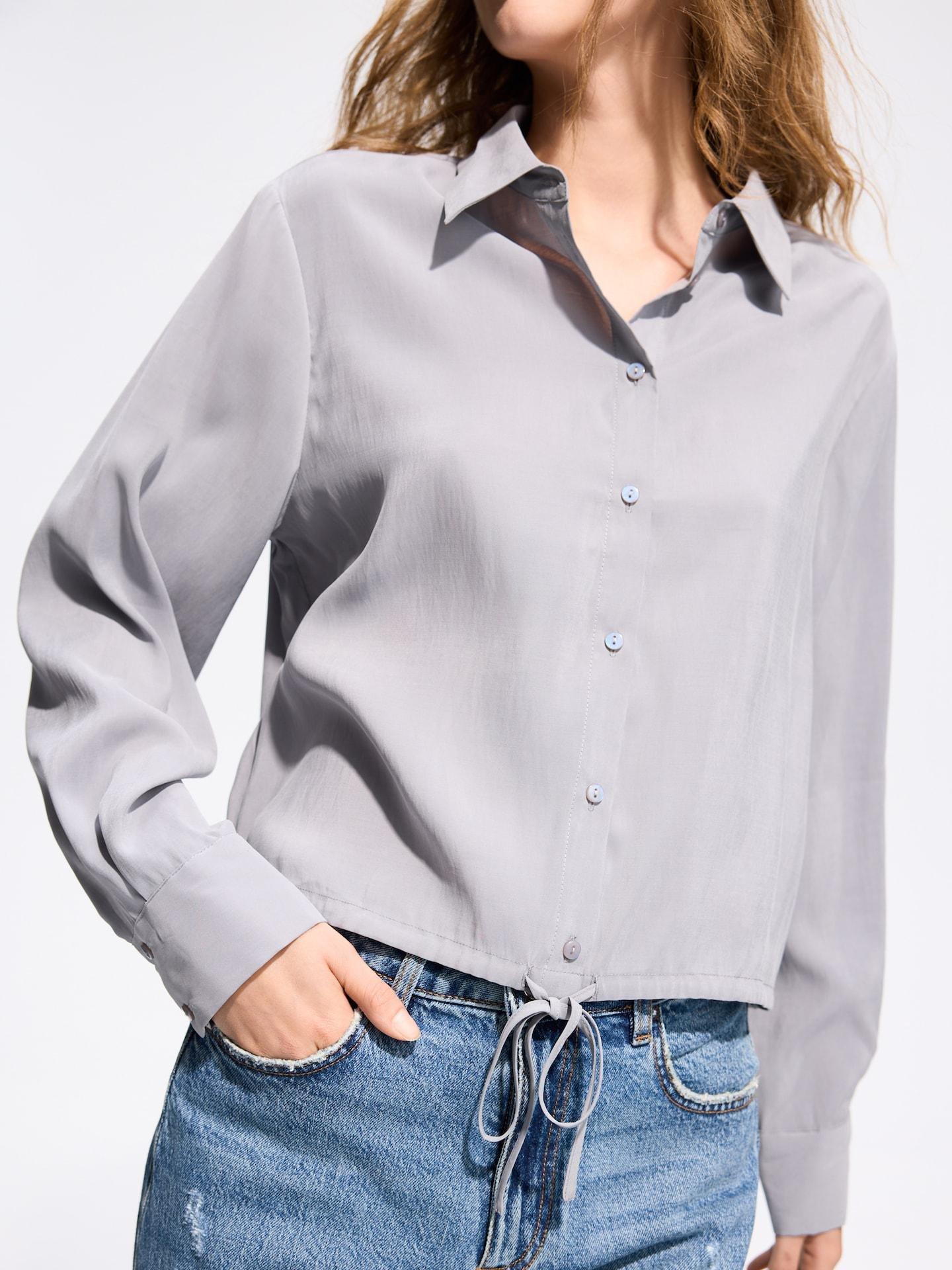 Grey Modal Blend Shirt, Light grey, medium