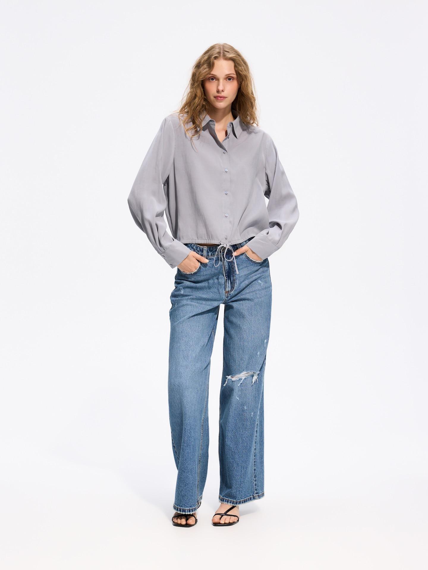 Grey Modal Blend Shirt, Light grey, large image number 1