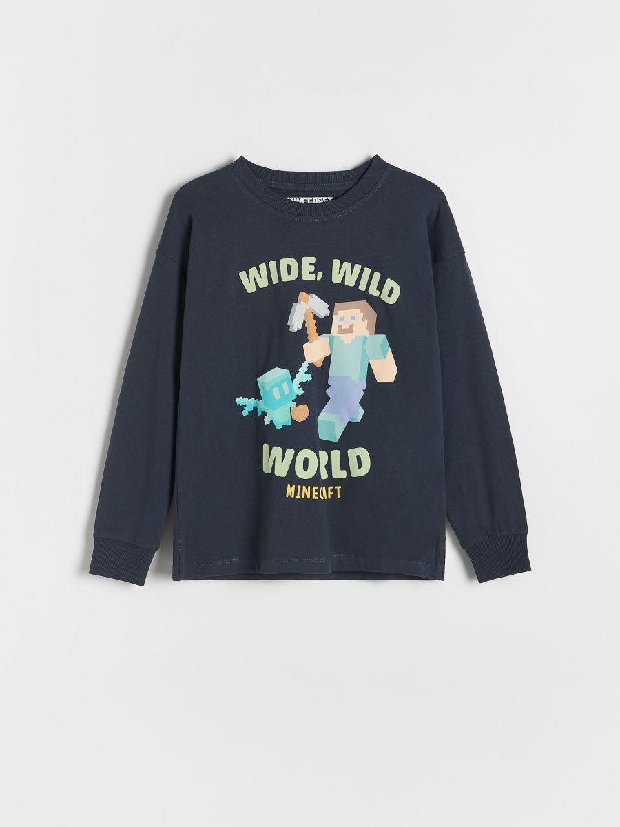 Grey Minecraft Long Sleeve T-Shirt, , large image number 0