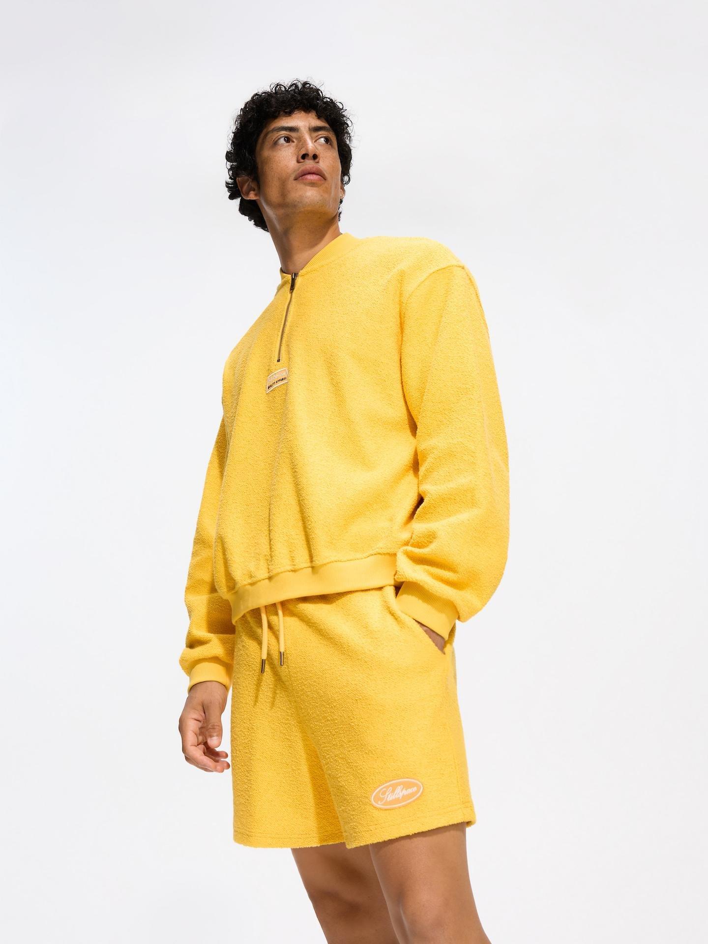 Yellow Structured Regular Fit Shorts, Yellow, medium