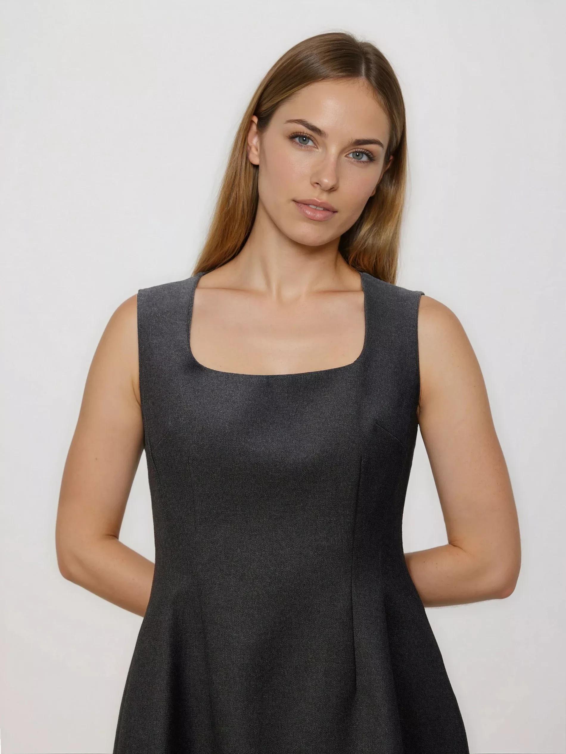 Grey Mini Dress, Light grey, large image number 3