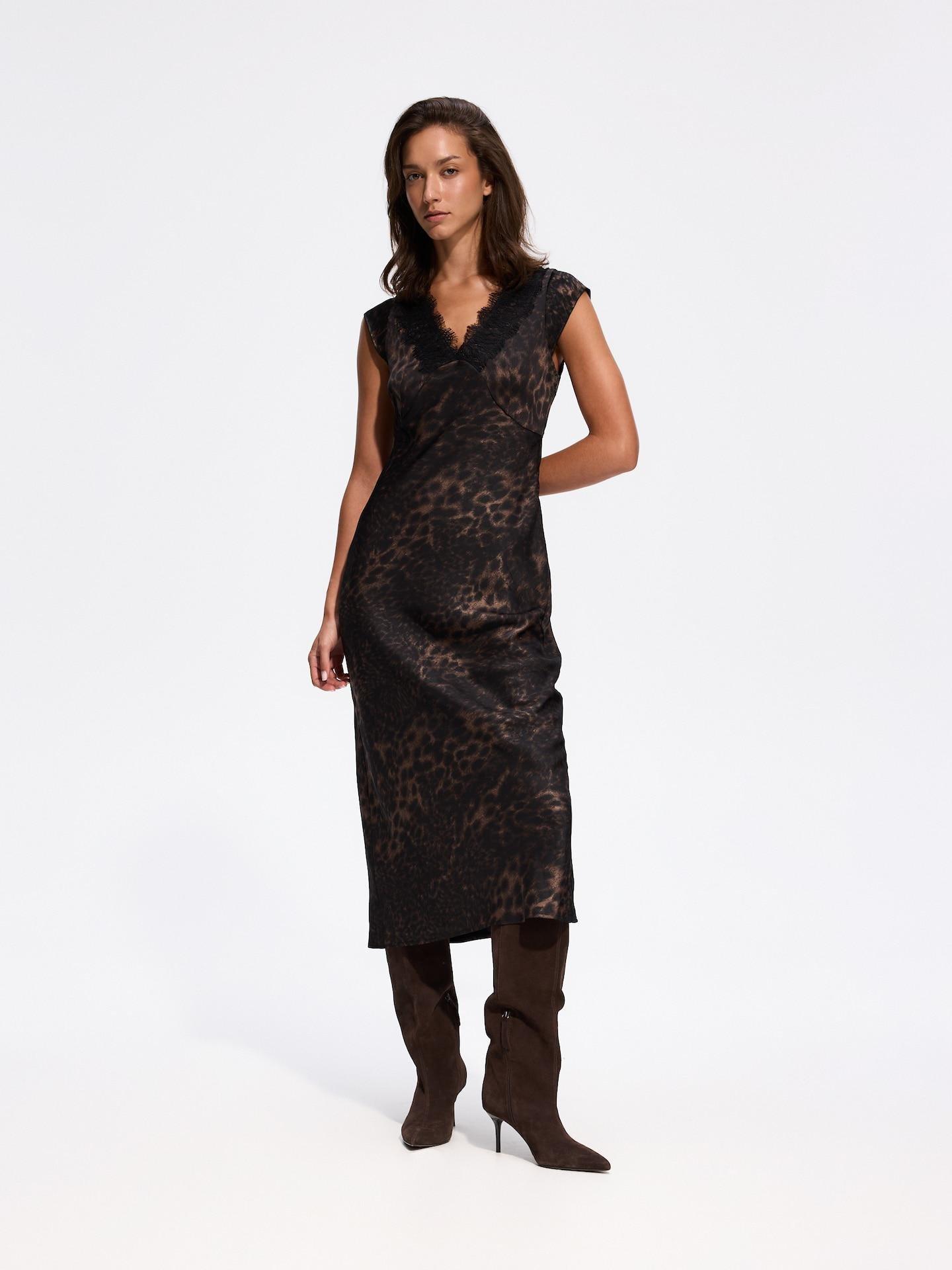 Multicolour Leopard Print Maxi Dress, Multicolor, medium