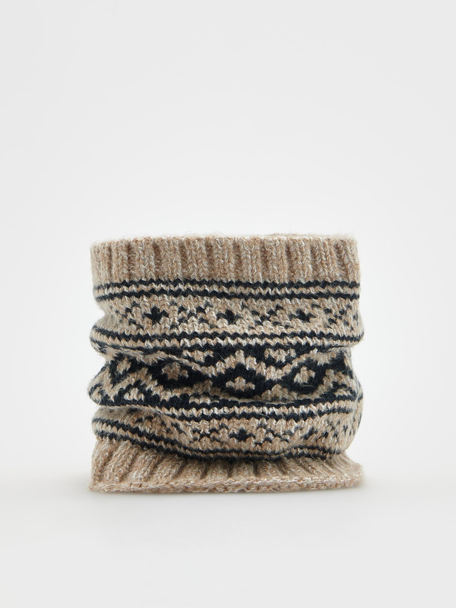 Beige Circle Scarf, Beige, large image number 0