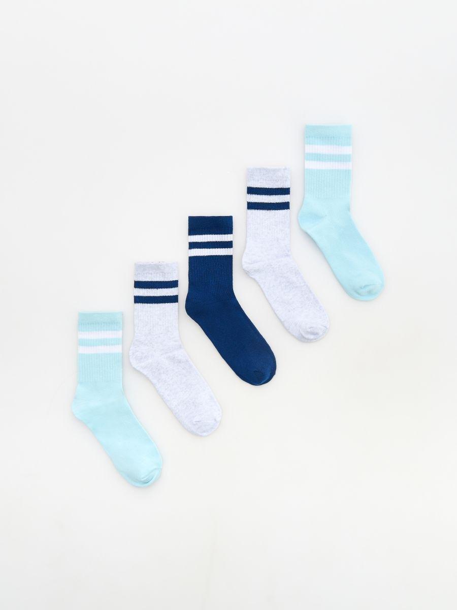 Blue Set Of 5 Pairs Of Socks With High Cotton Content, , large image number 0