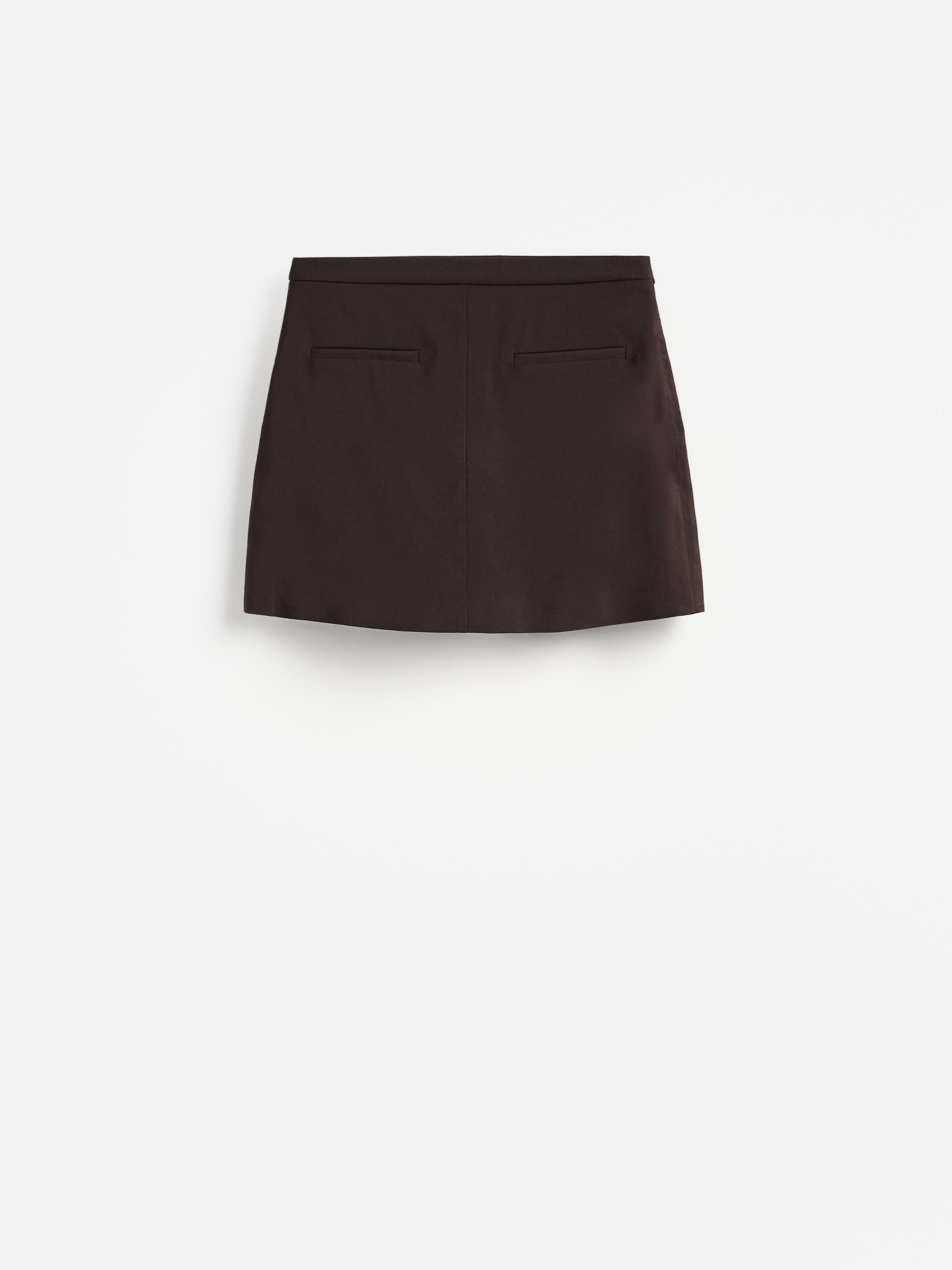 تنورة شورت من خليط فيسكوز بني, Brown, medium