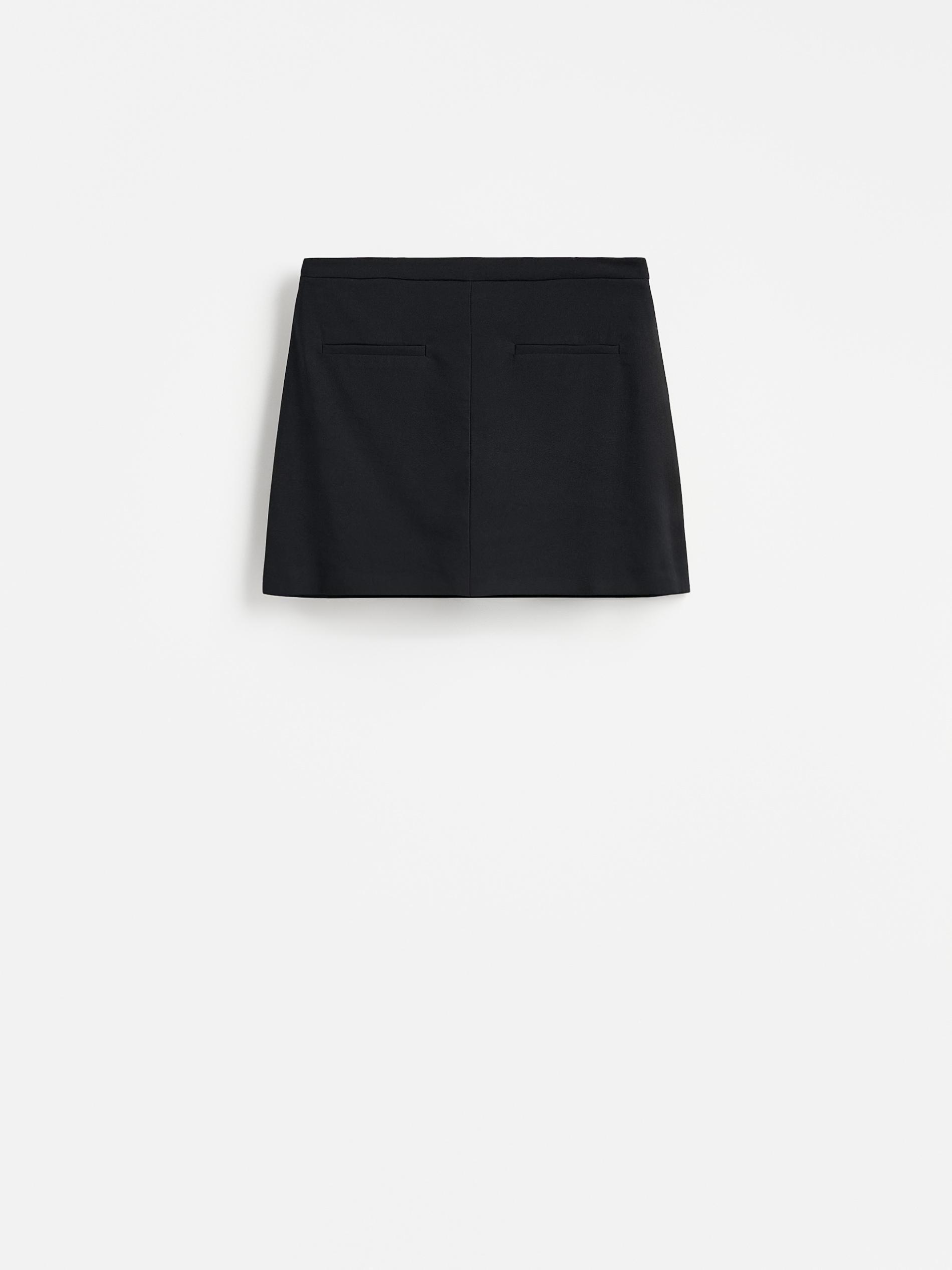 Black Skort In Viscose Blend, Black, large image number 0