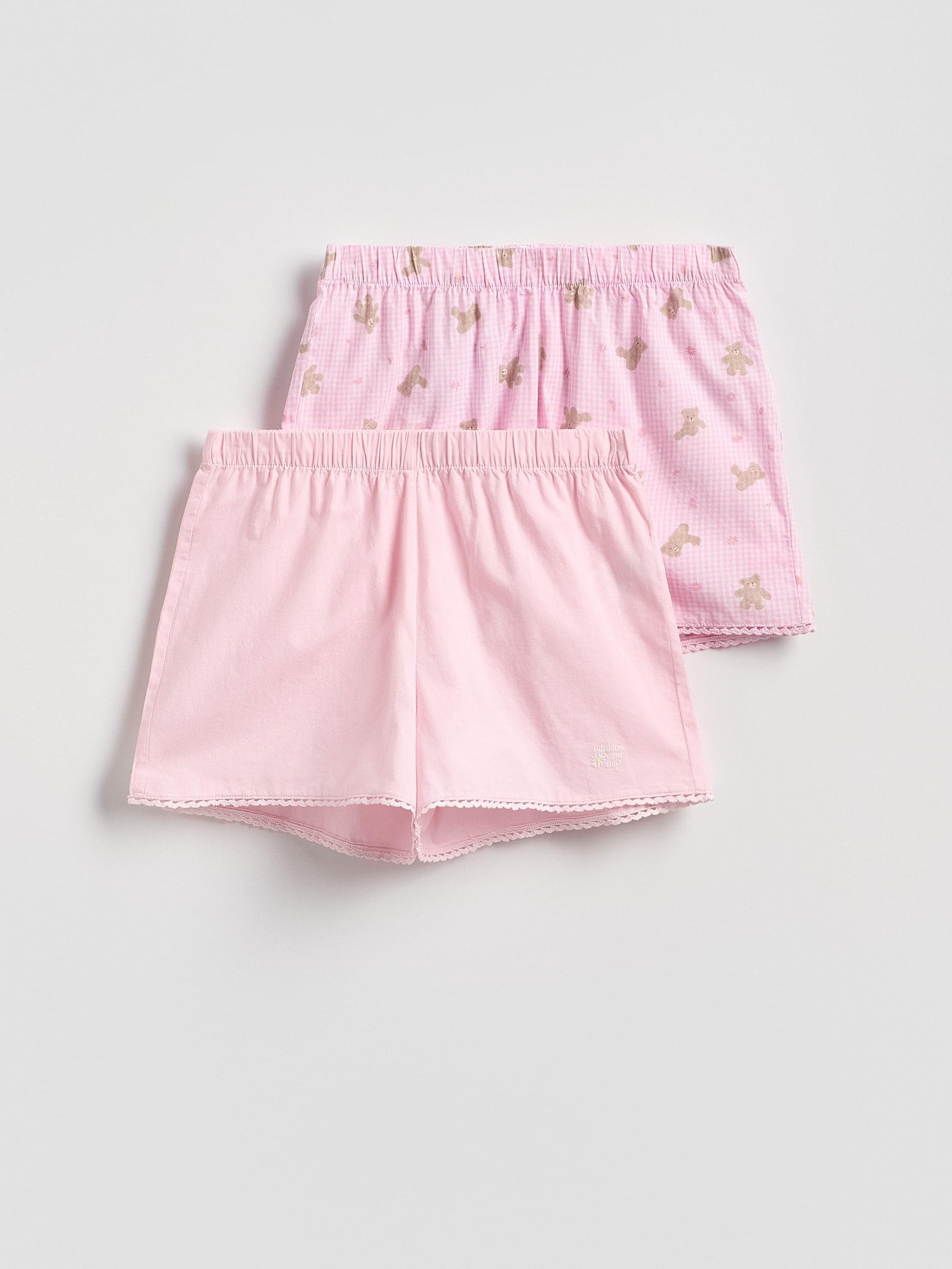 Pink Pyjama Shorts 2 Pack, Pink, large image number 0