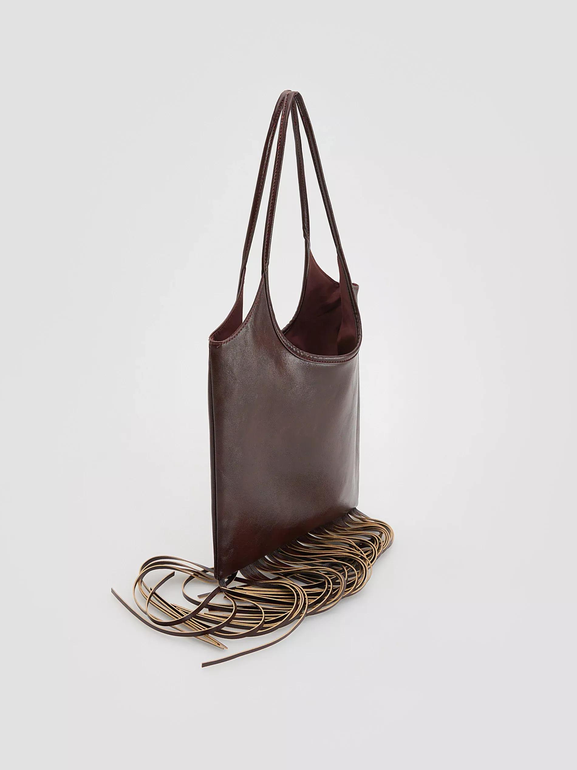 DUSTY BROWN Bag with fringes, Brown, large image number 1