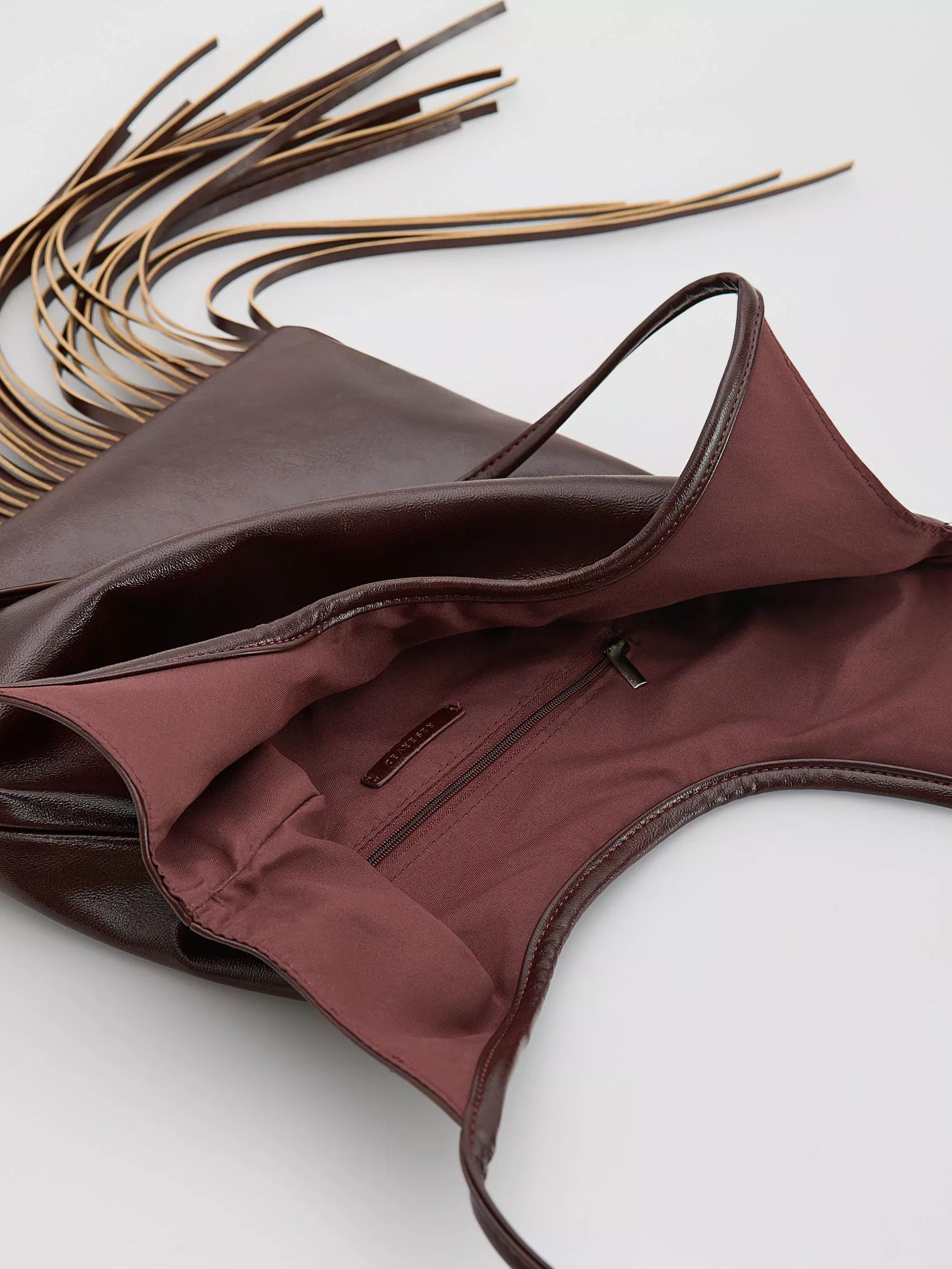 DUSTY BROWN Bag with fringes, Brown, large image number 3