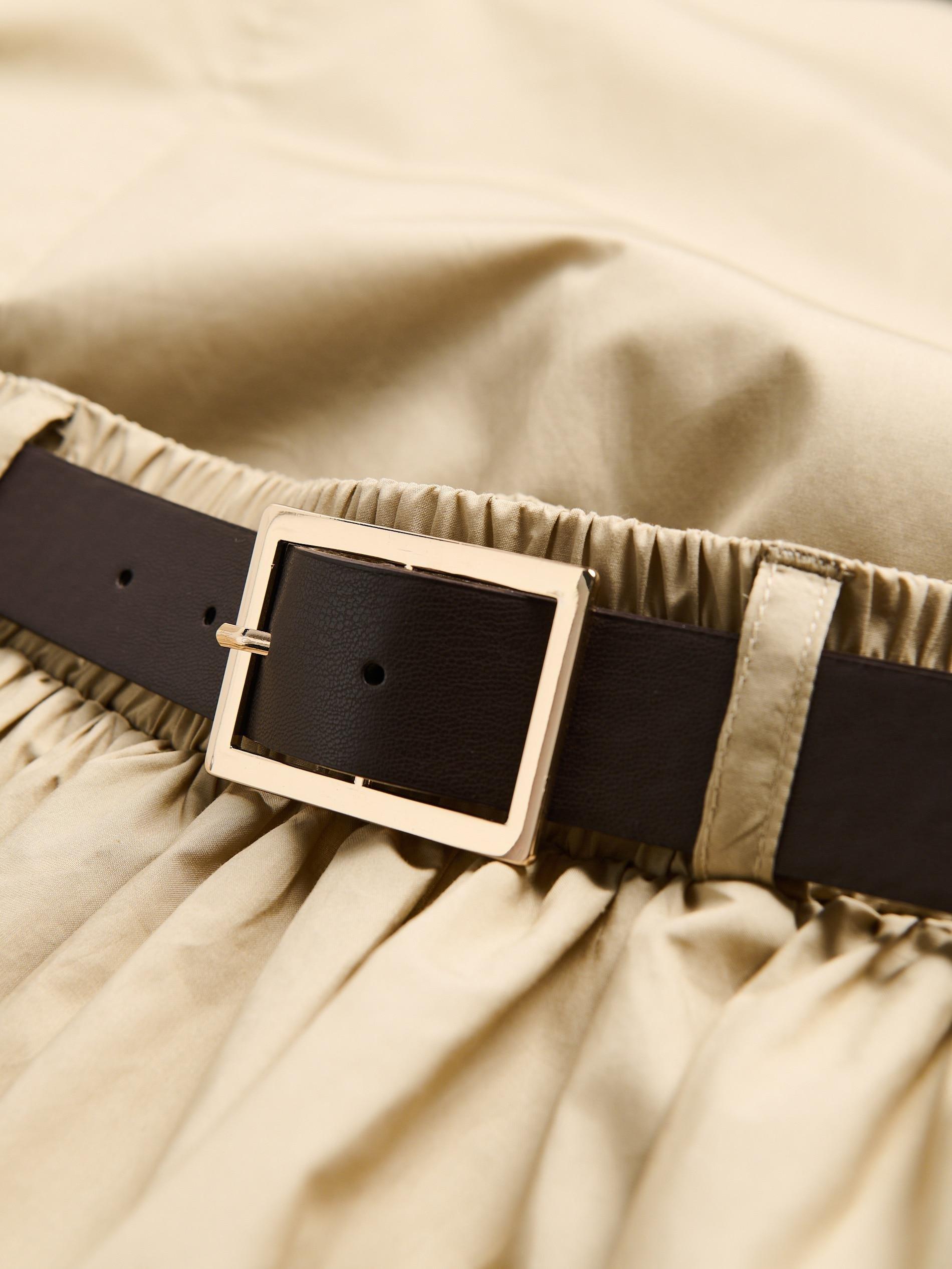 تنورة ميدي قطن بيج, Beige, large image number 5