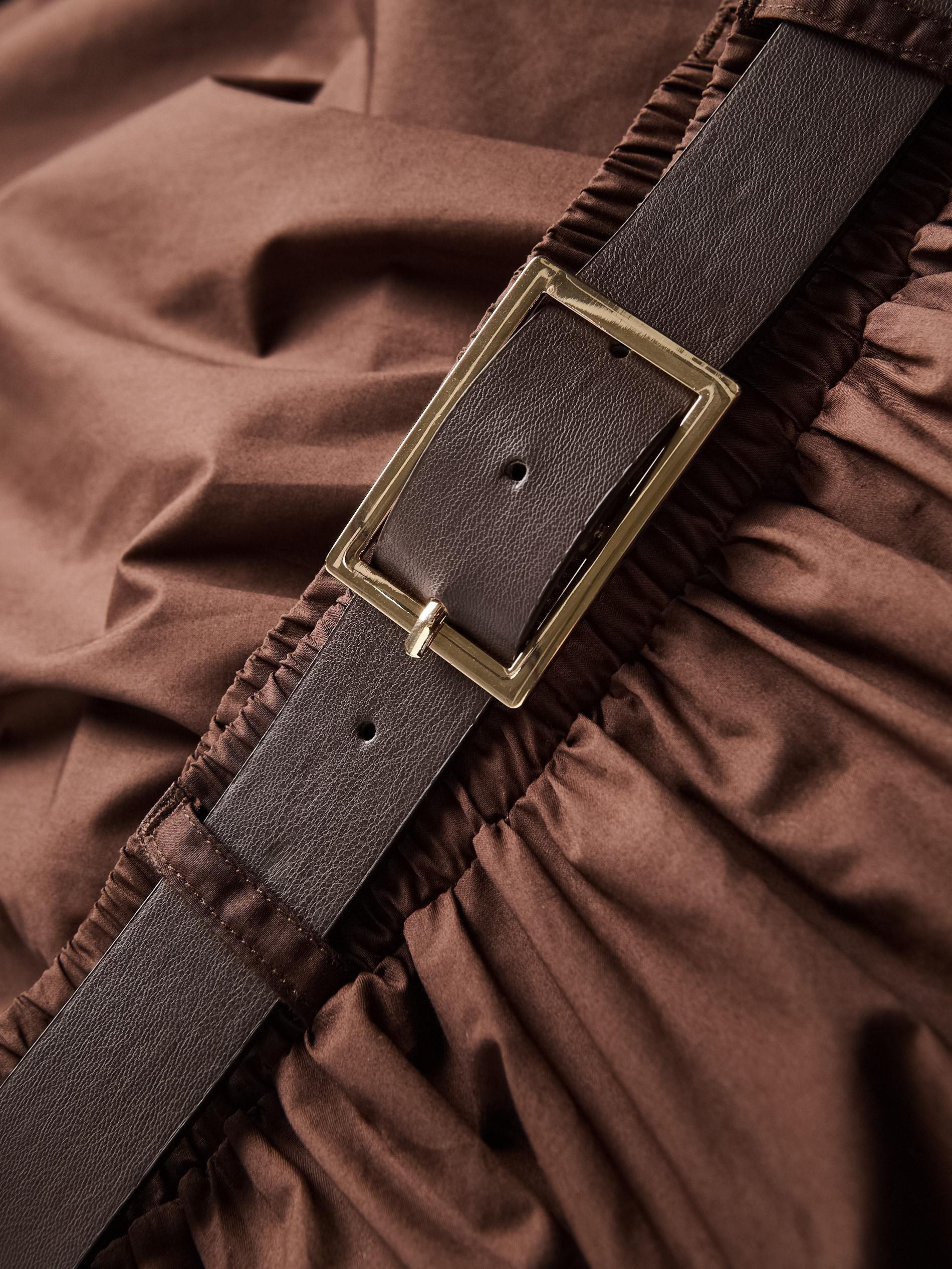 تنورة ميدي قطن بني, Brown, medium