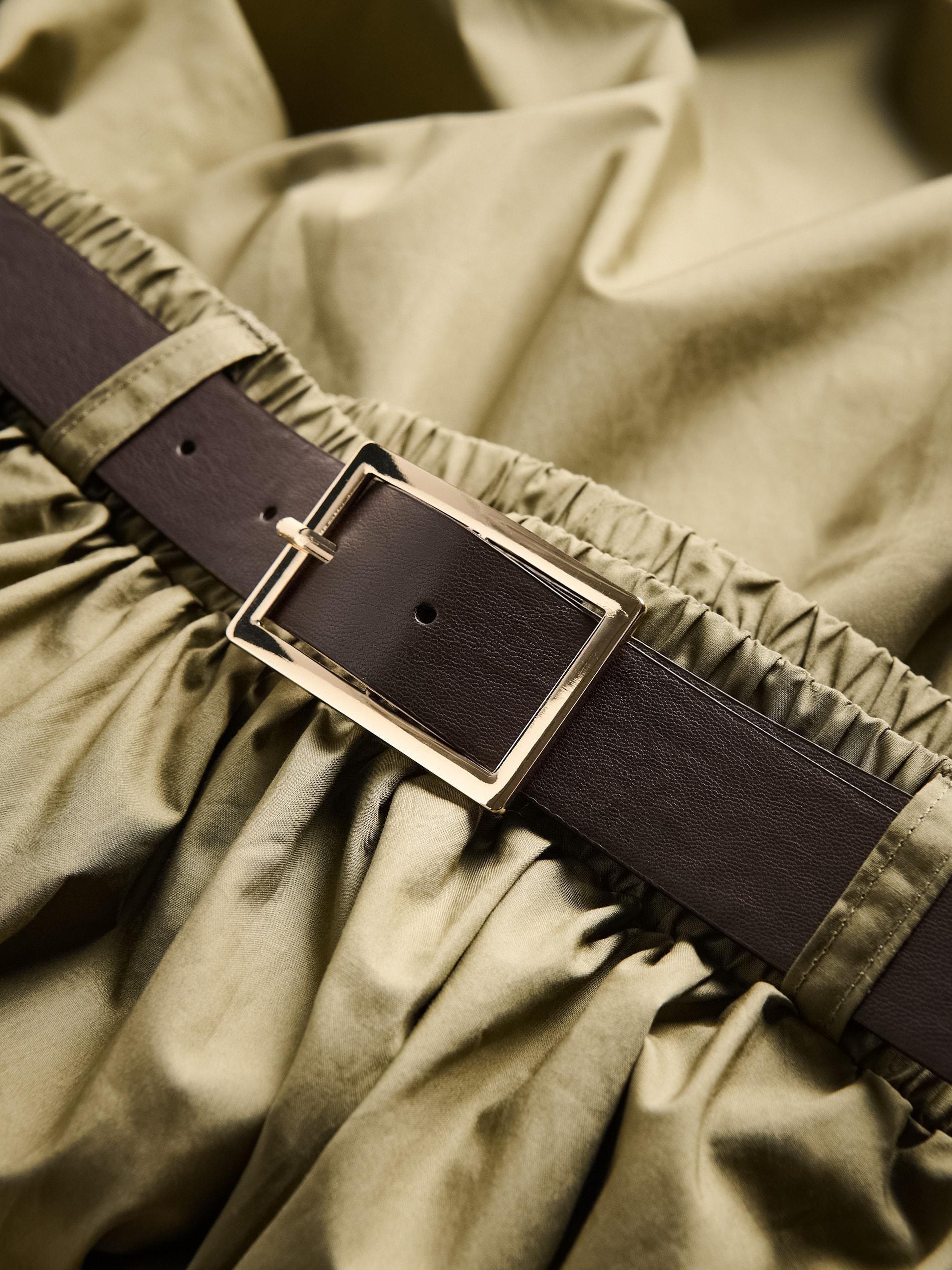 تنورة ميدي قطن أخضر, Khaki, large image number 5