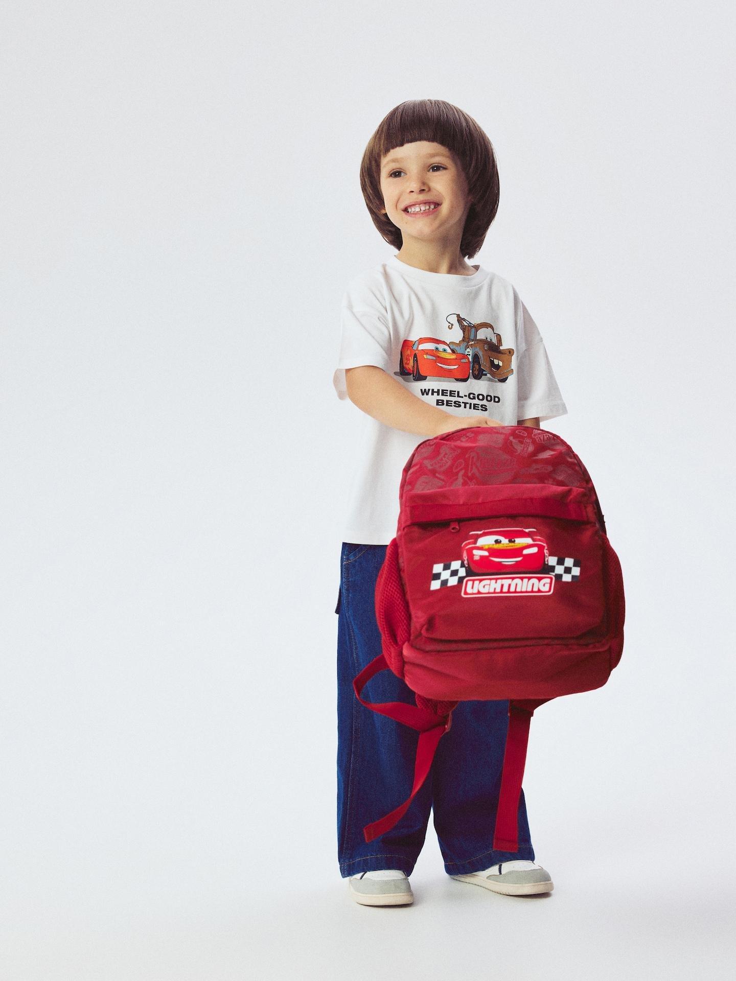 Red Cars Backpack, Burgundy, large image number 4