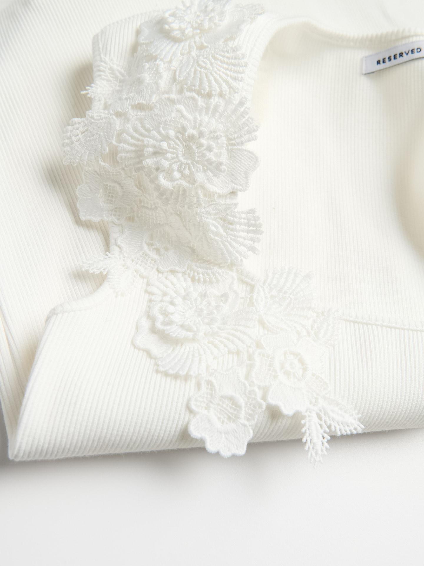 White Top With Decorative Detail, White, large image number 4