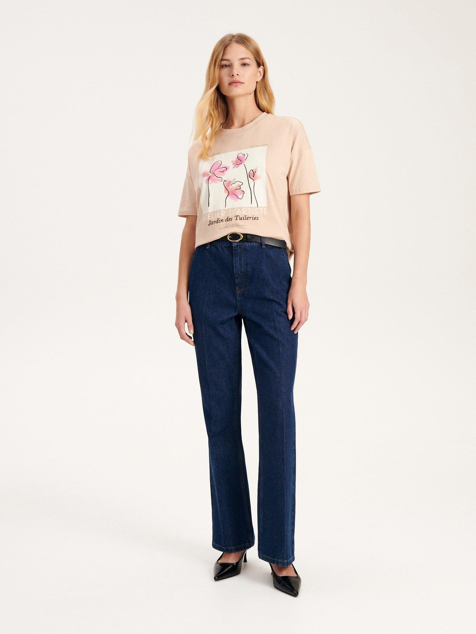 Beige Regular Printed T-Shirt, , large image number 0