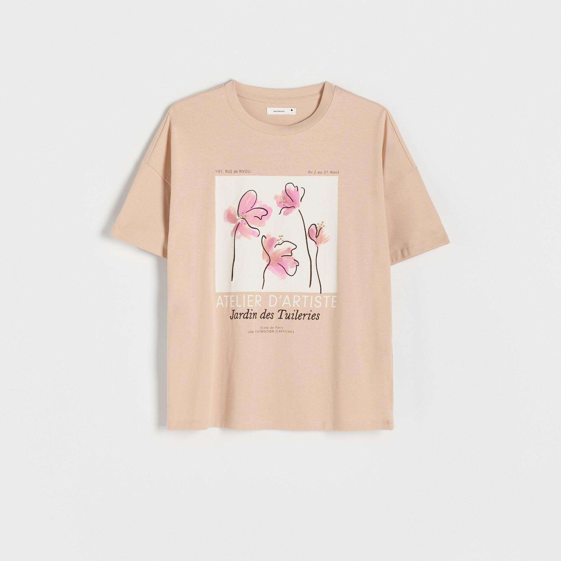 Beige Regular Printed T-Shirt, , large image number 1
