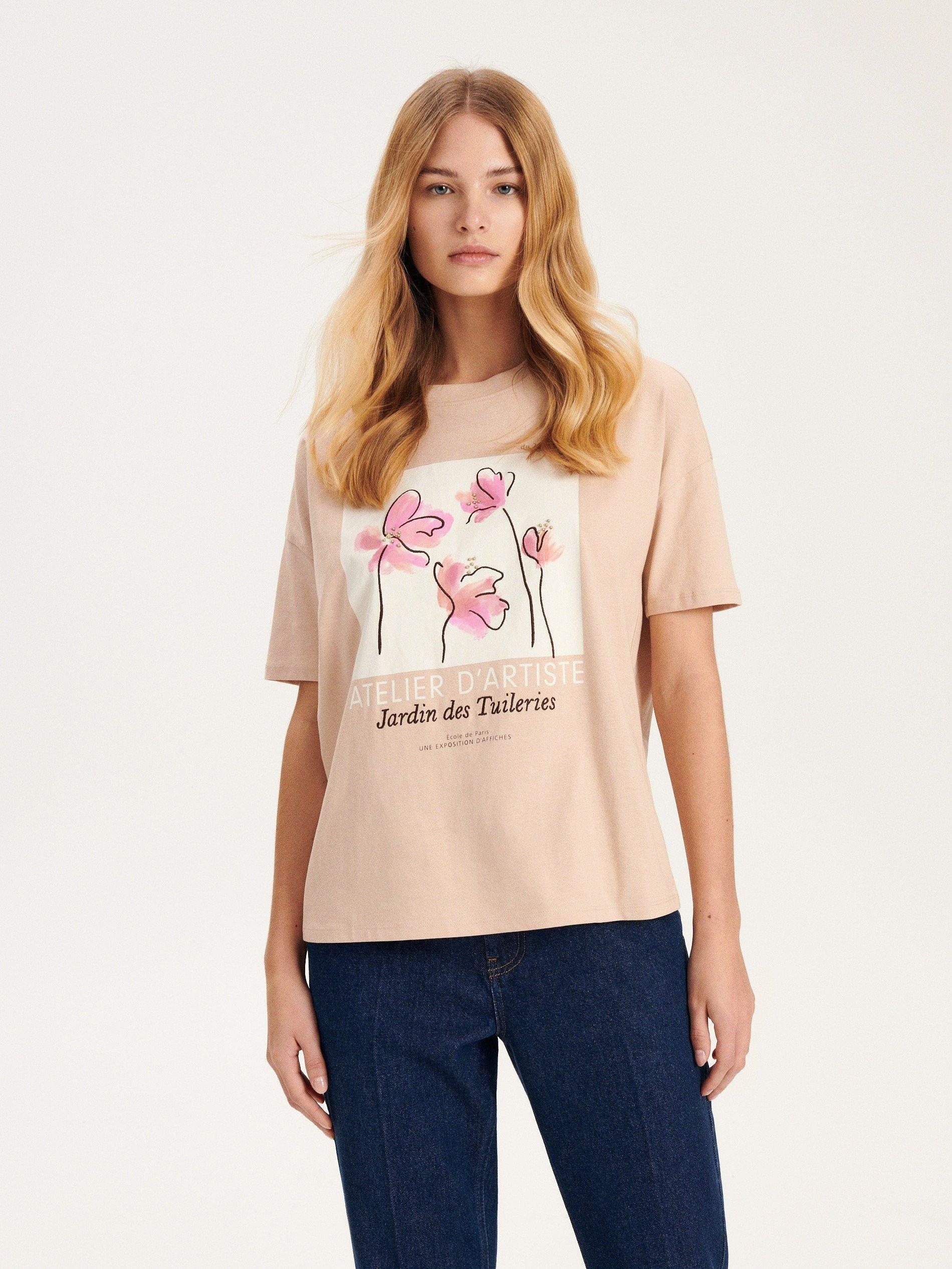 Beige Regular Printed T-Shirt, , large image number 2