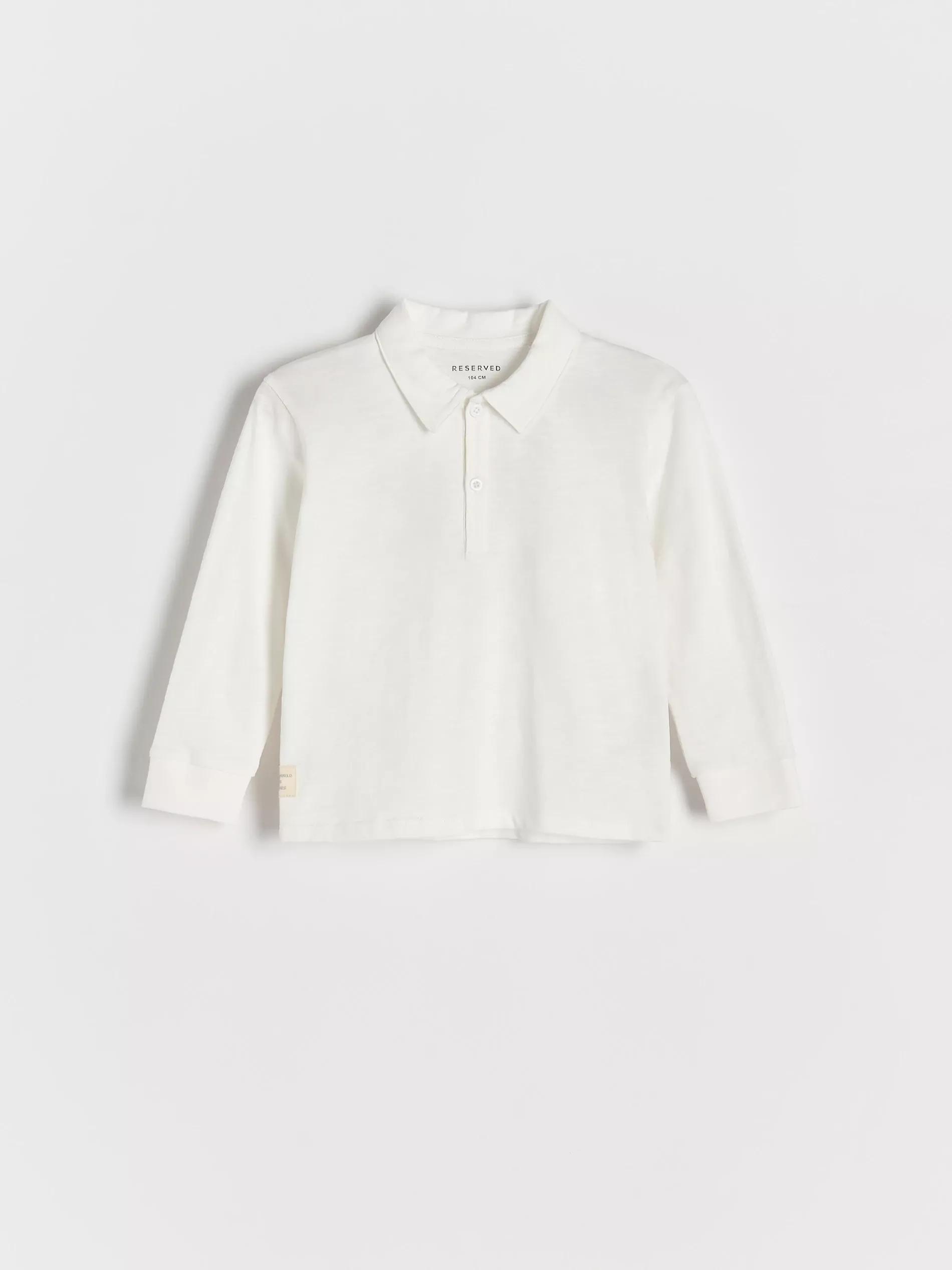 Cream Long-Sleeved Cotton T-Shirt, , large image number 0