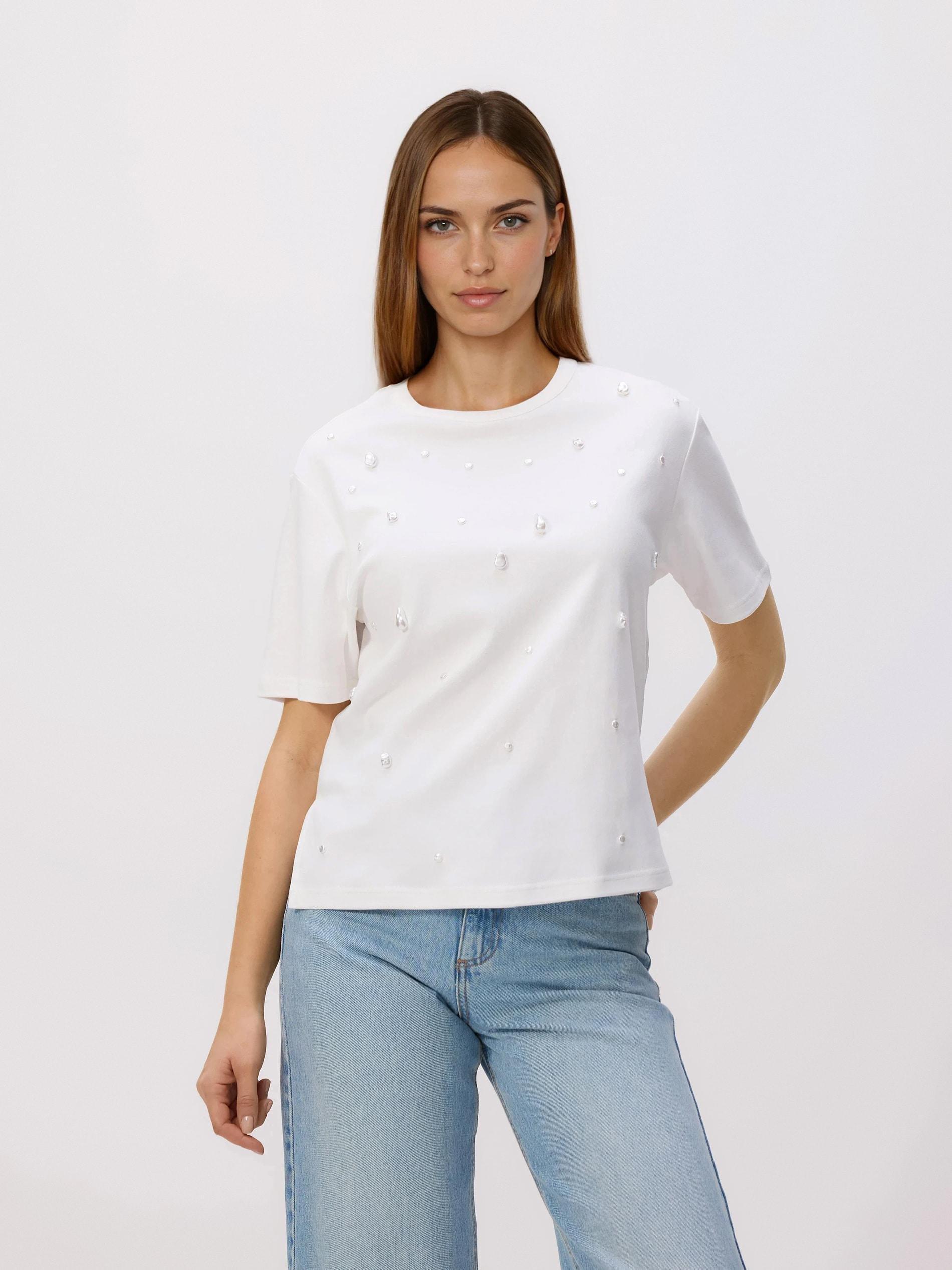 تيشيرت حريمي أبيض, White, medium
