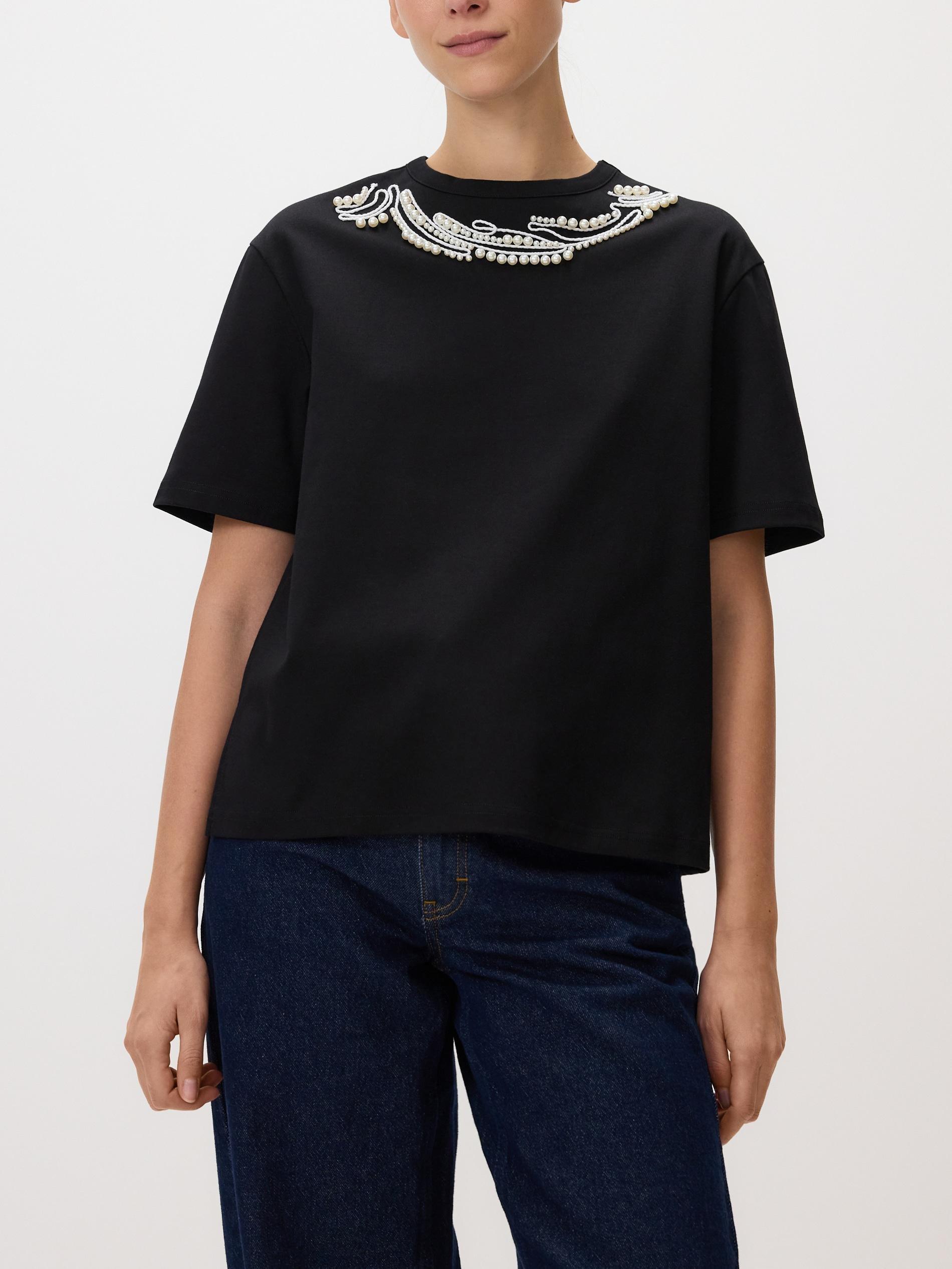 LADIES` T-SHIR T BLACK, Black, medium