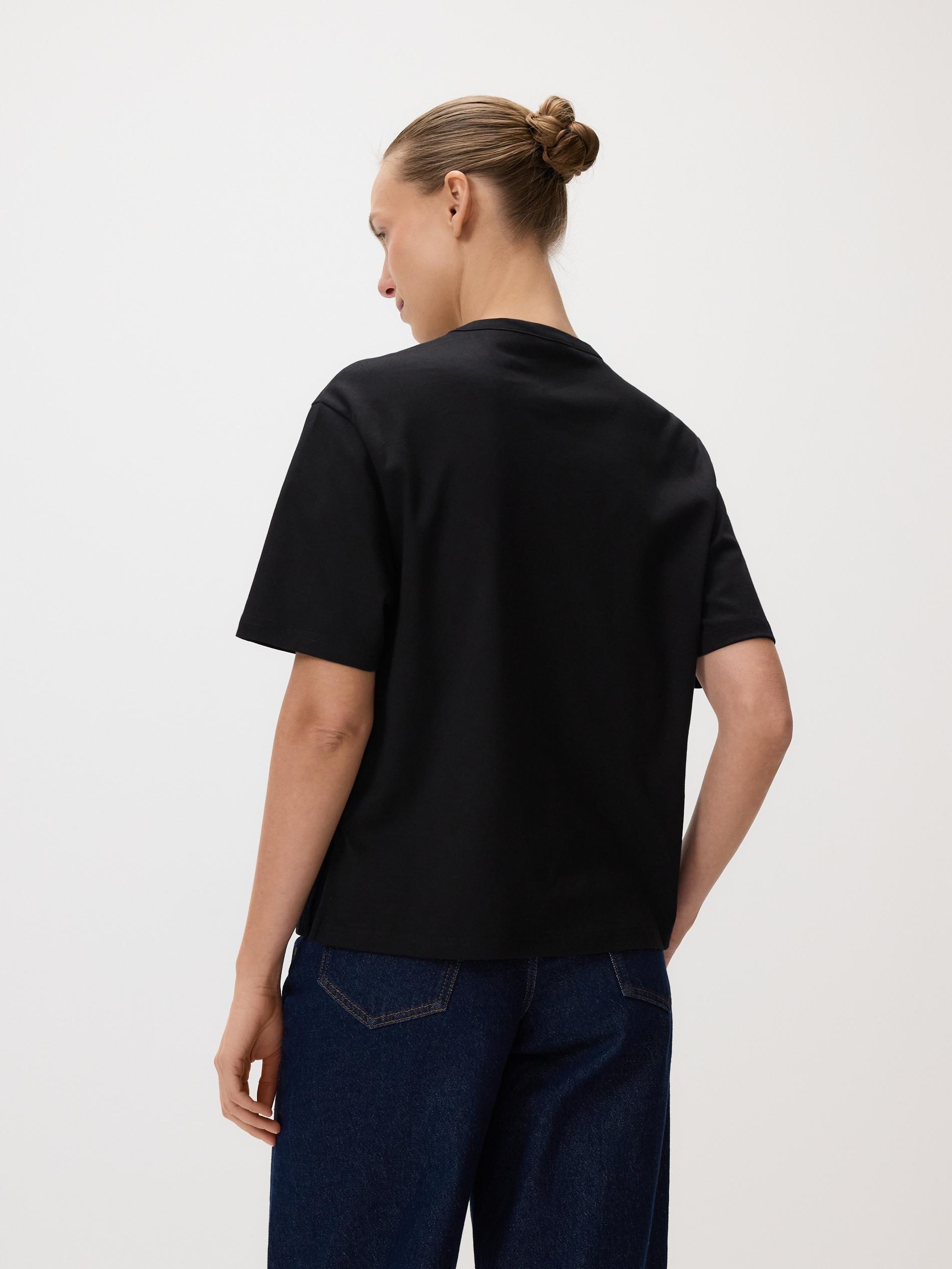 LADIES` T-SHIR T BLACK, Black, large image number 3