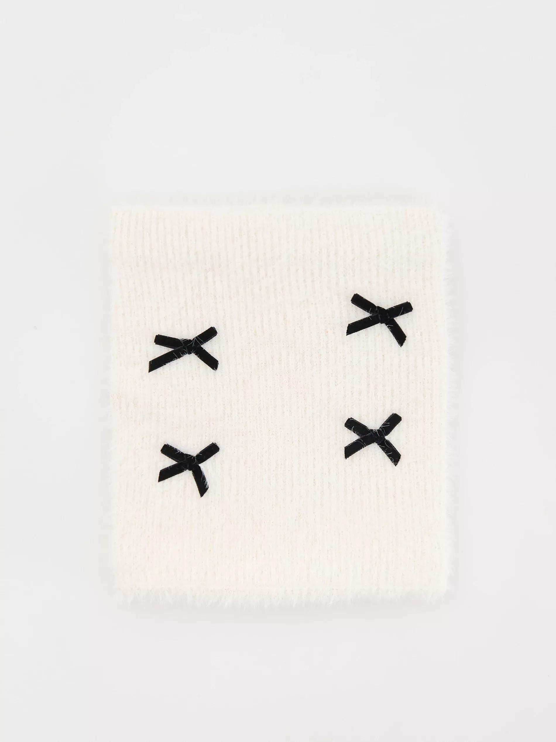 Cream Muffler,Kids Girl, Ivory, large image number 0