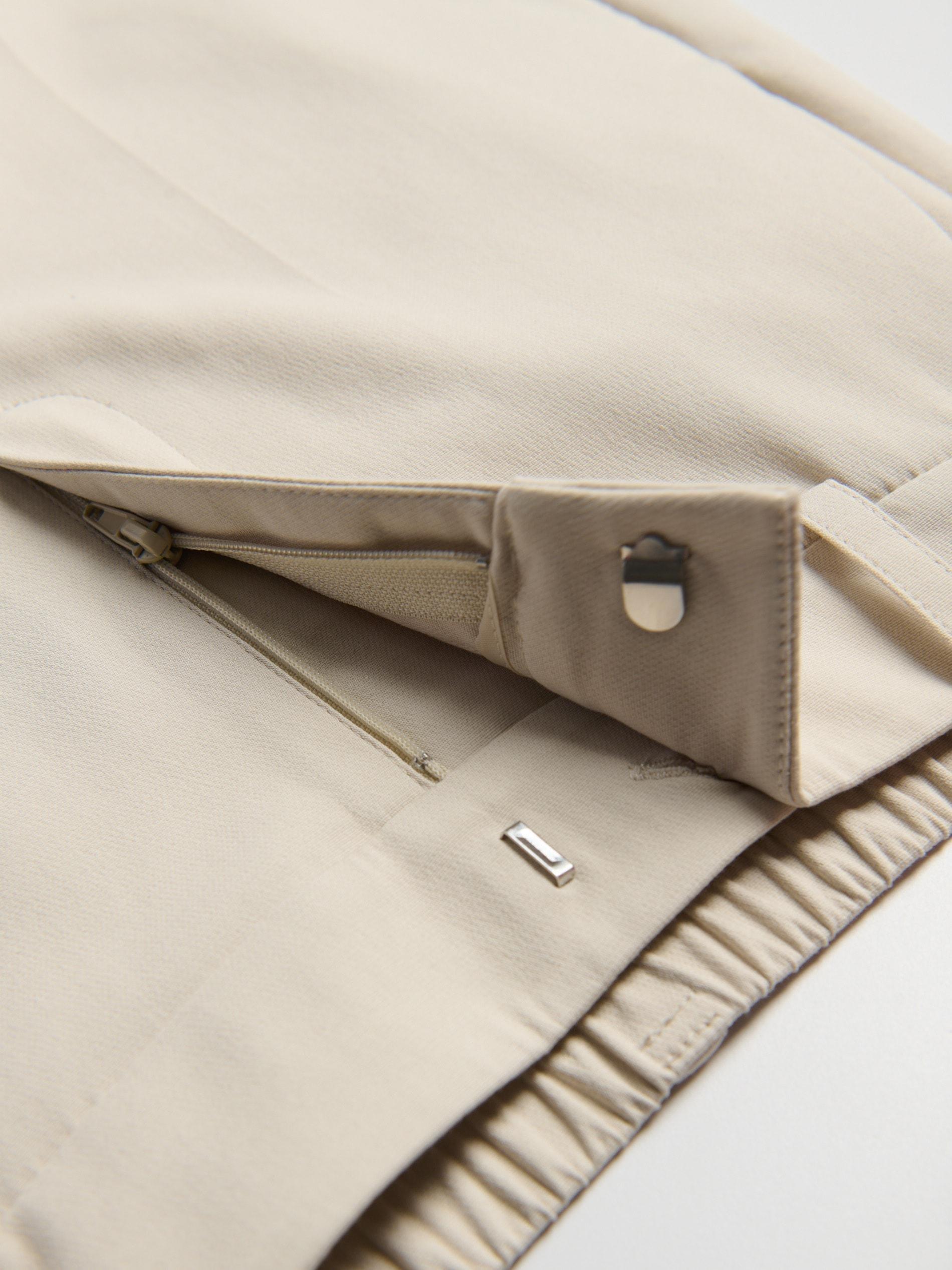 Beige Creased Shorts, Beige, large image number 4
