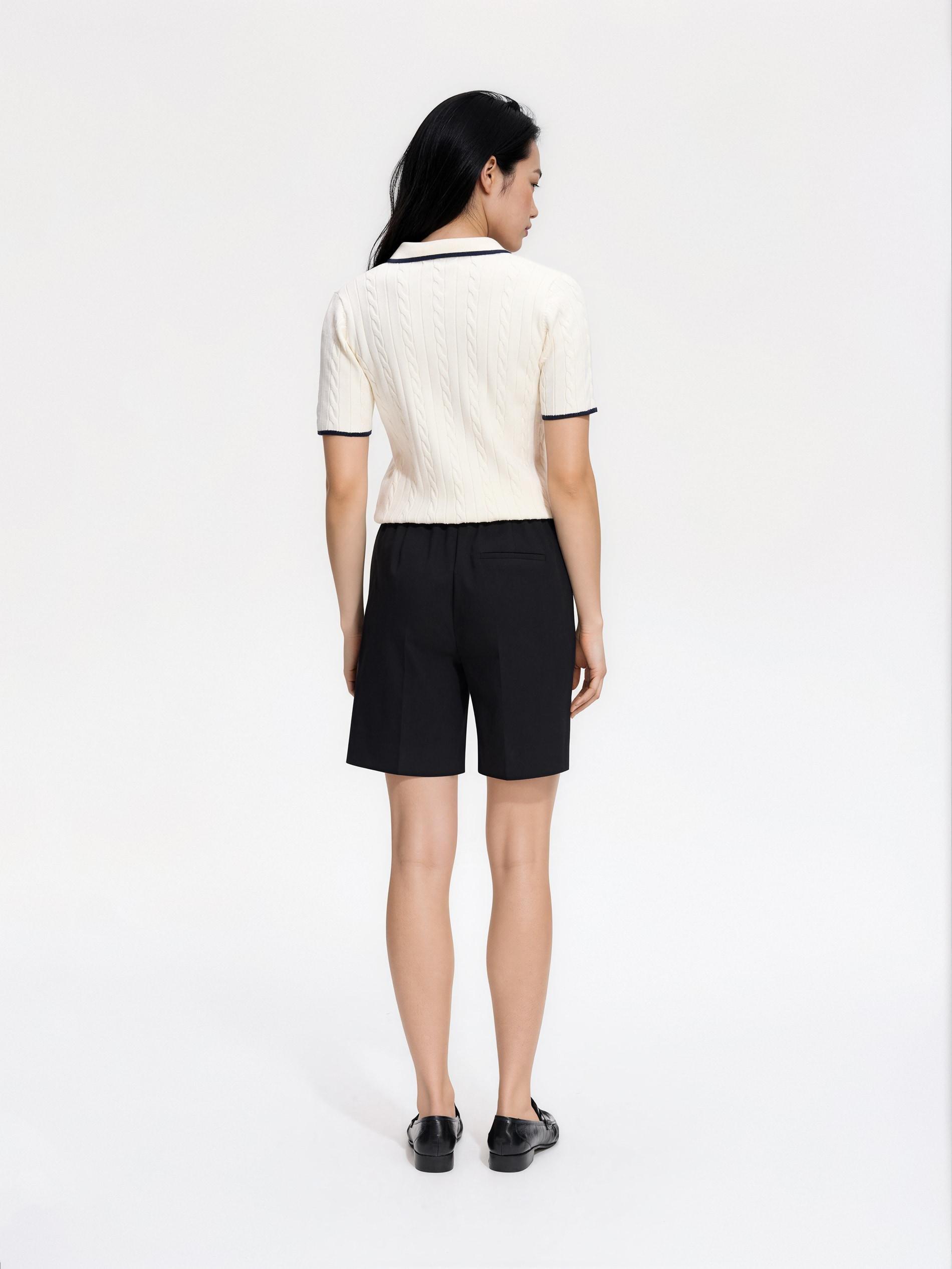 Black Creased Shorts, Black, large image number 2