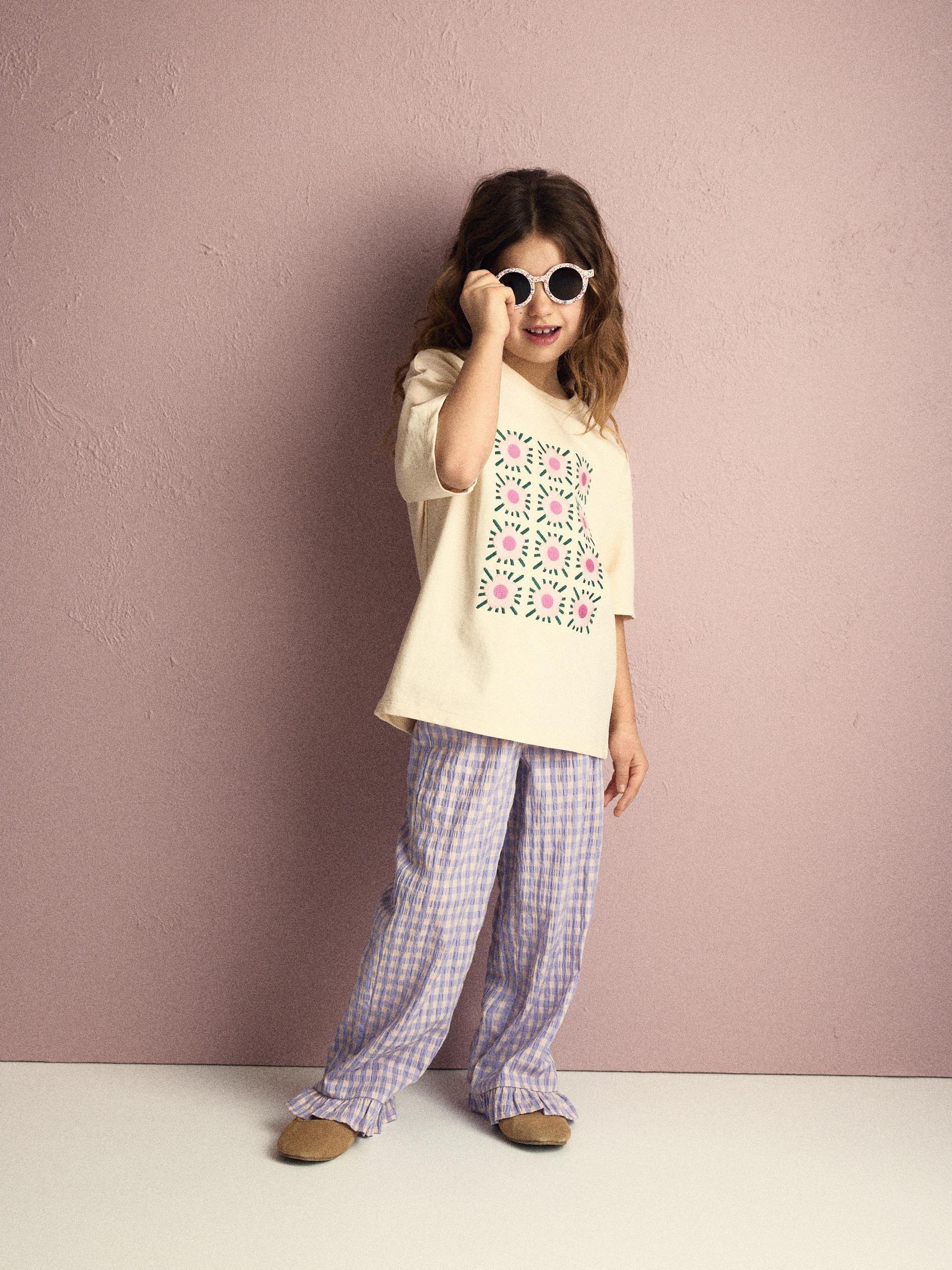Purple Crushed Fabric Viscose Rich Trousers, Purple, large image number 1