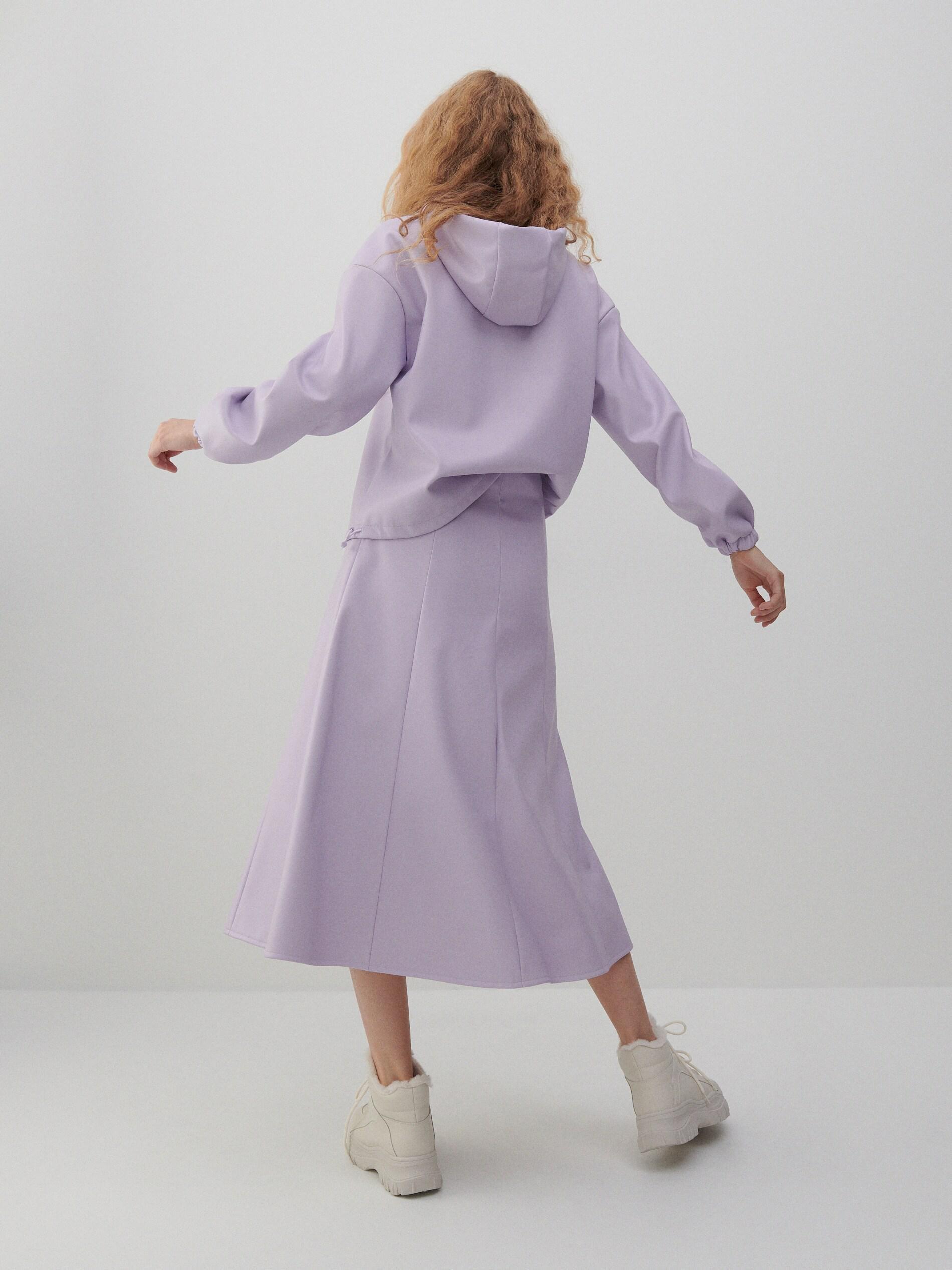 Lavender Midi Skirt With Stitching, Women, , large image number 2