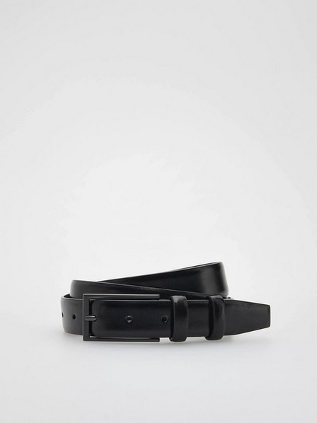 Reserved - حزام جلد أسود كلاسيكي